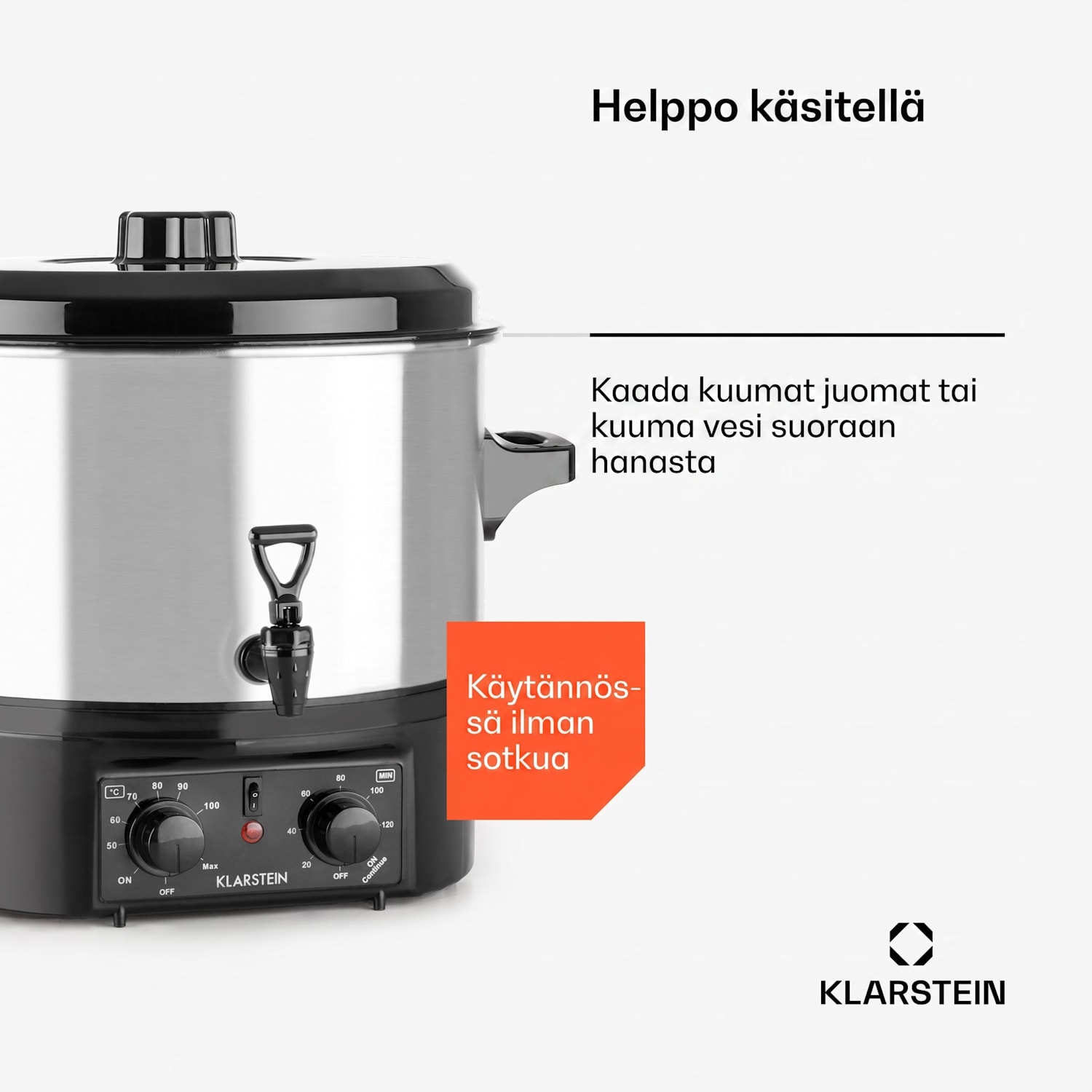 Biggie Small keittämisautomaatti haudutuspata 16 litraa 2000 W teräs 16 L | Mekaanikko | Hopea