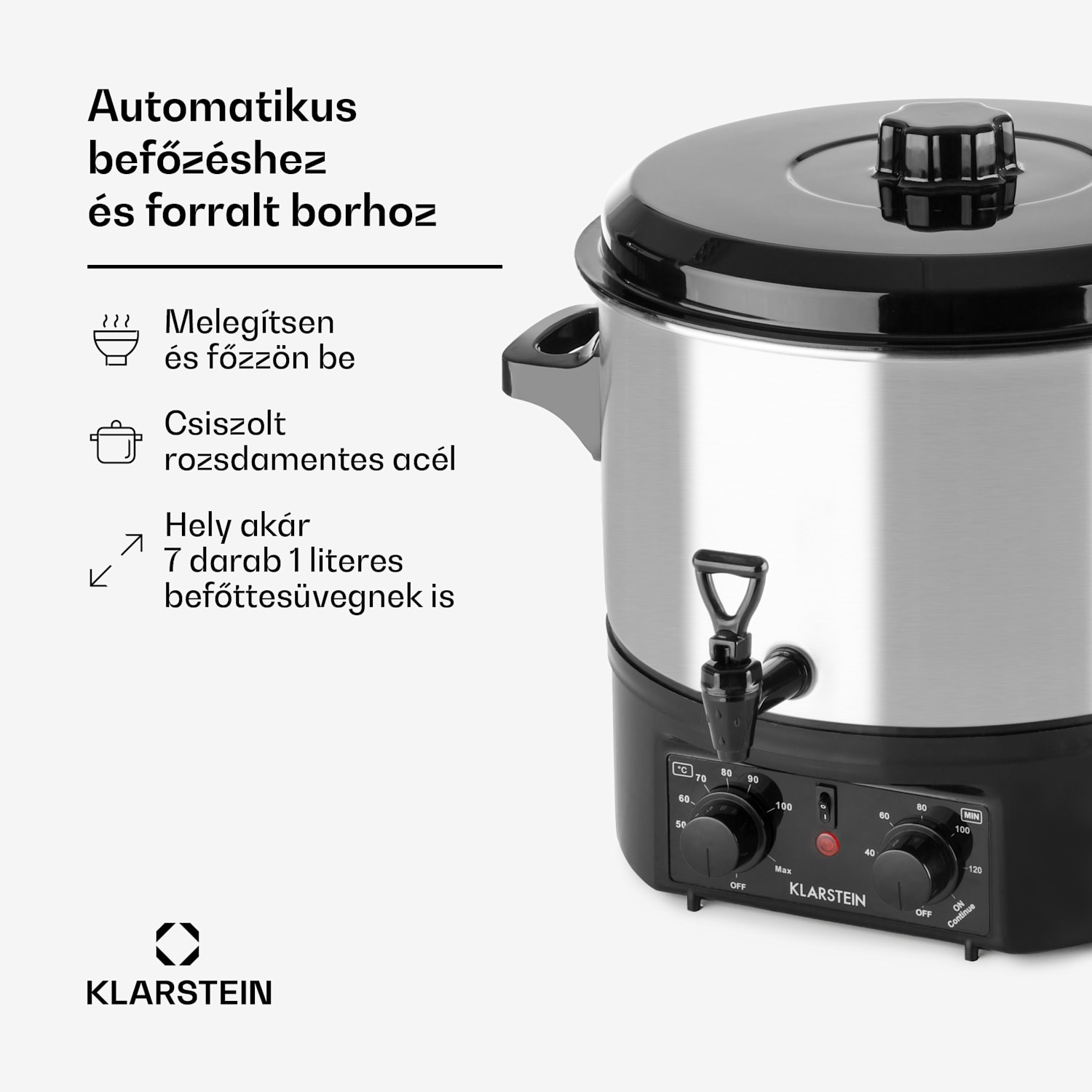 Biggie Small, befőzőautomata, 16 l, 2000 W, rozsdamentes acél 16 L | Szerelő | Ezüst