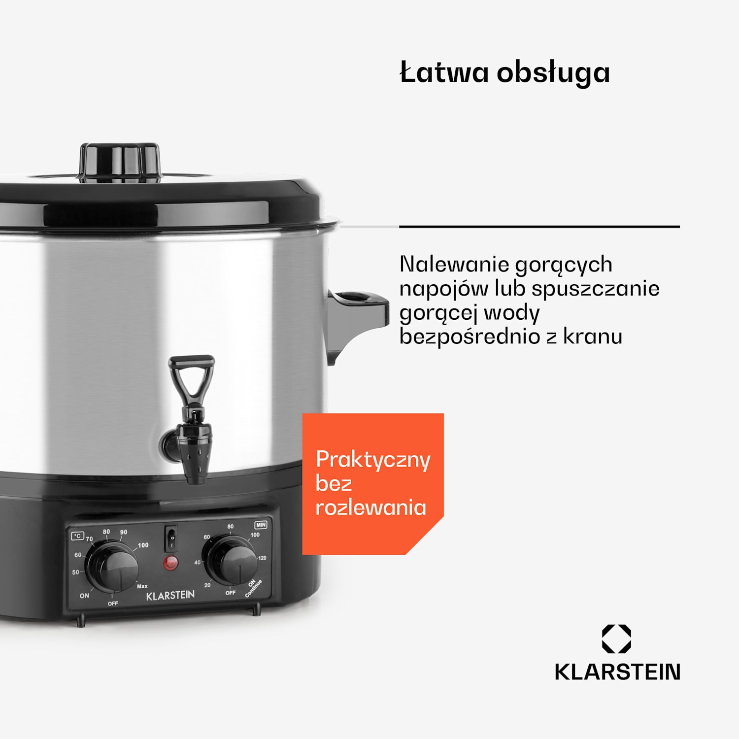 Biggie Small Automat do wekowania Garnek do pasteryzacji 16 l 2000 W stal nierdzewna 16 L | Mechanik | Srebrny