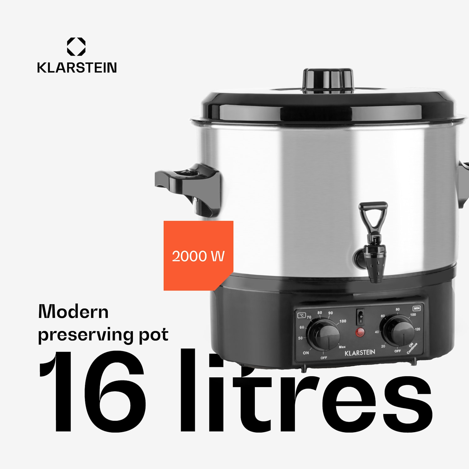 Biggie Small keittämisautomaatti haudutuspata 16 litraa 2000 W teräs 16 L | Mekaanikko | Hopea