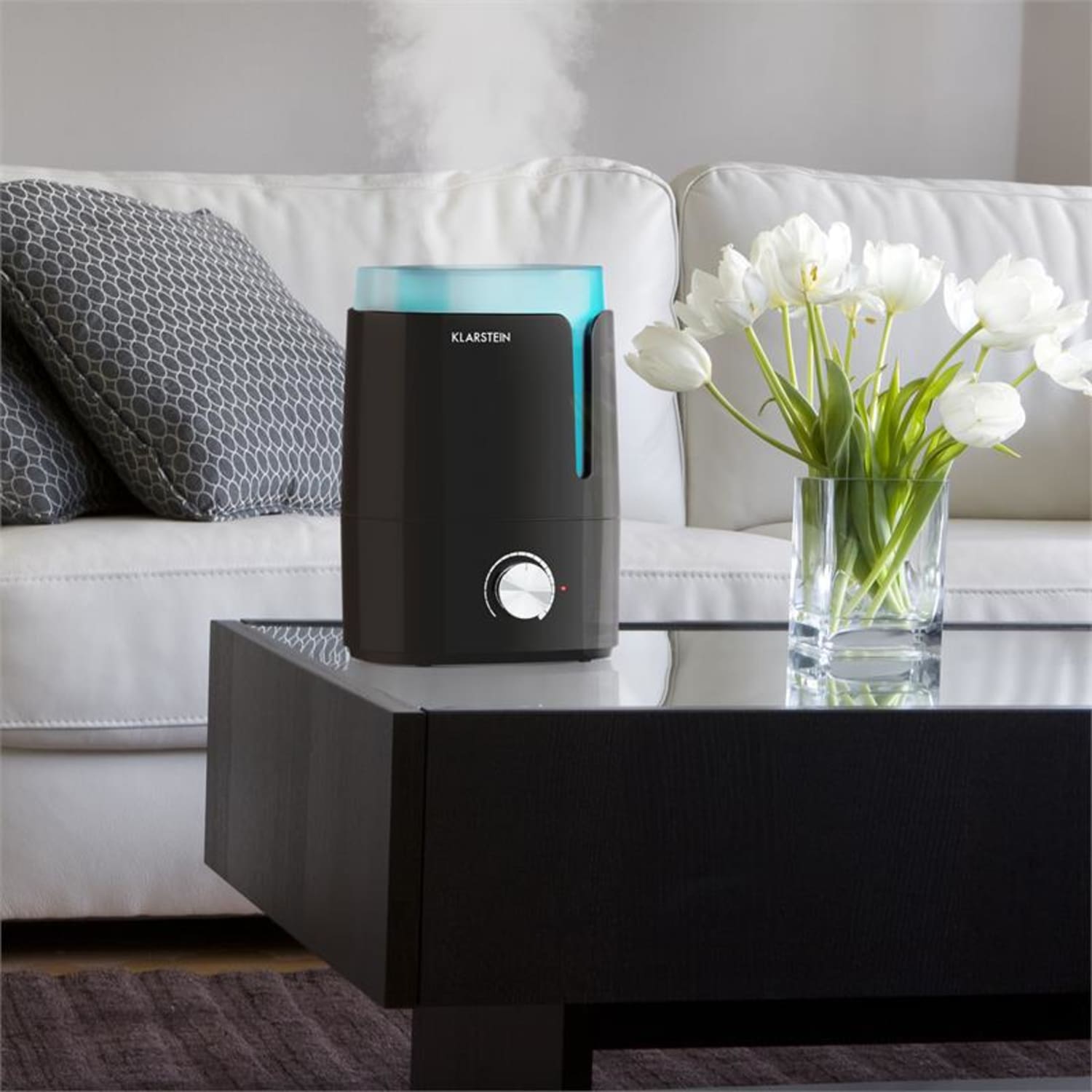 Stavanger Humidificador de aire Función de aromatización Ultrasónico 3,5 L negro/turquesa Negro