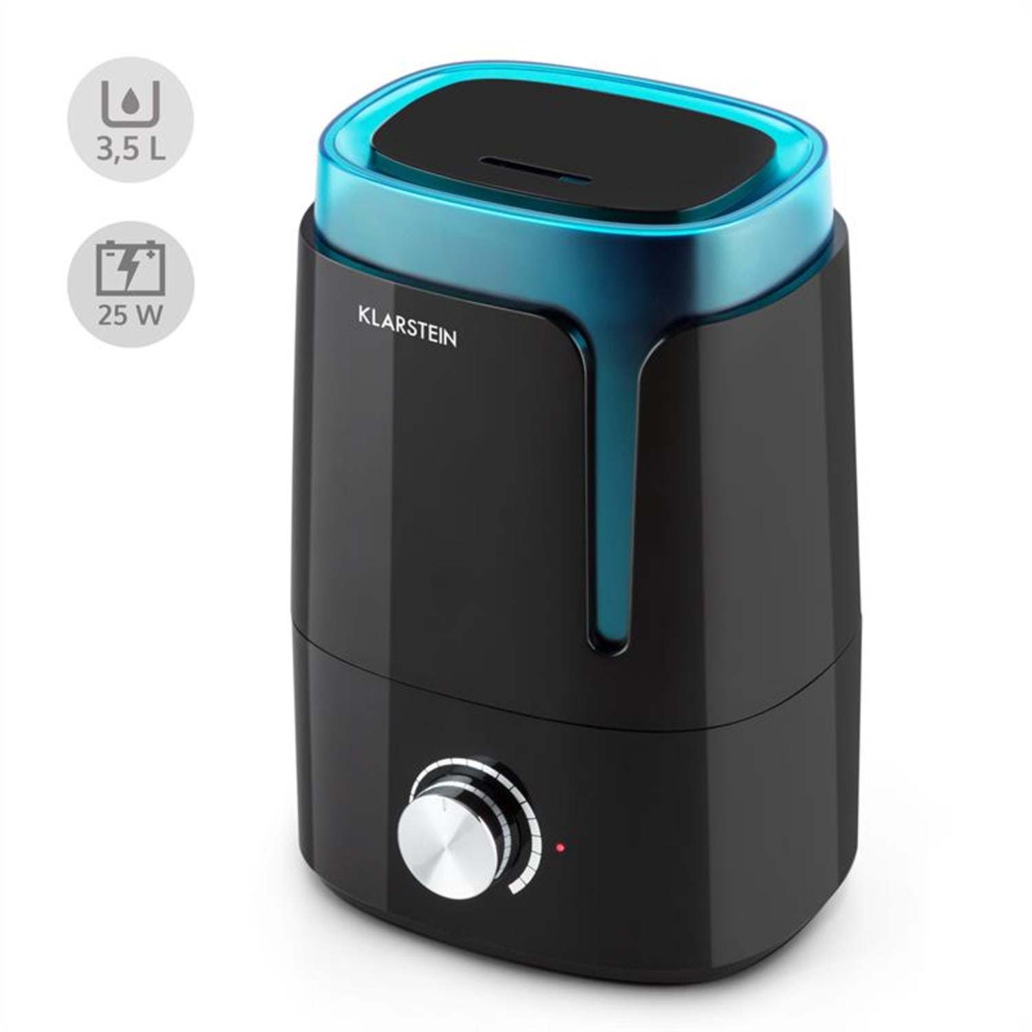 Stavanger Humidificador de aire Función de aromatización Ultrasónico 3,5 L negro/turquesa Negro