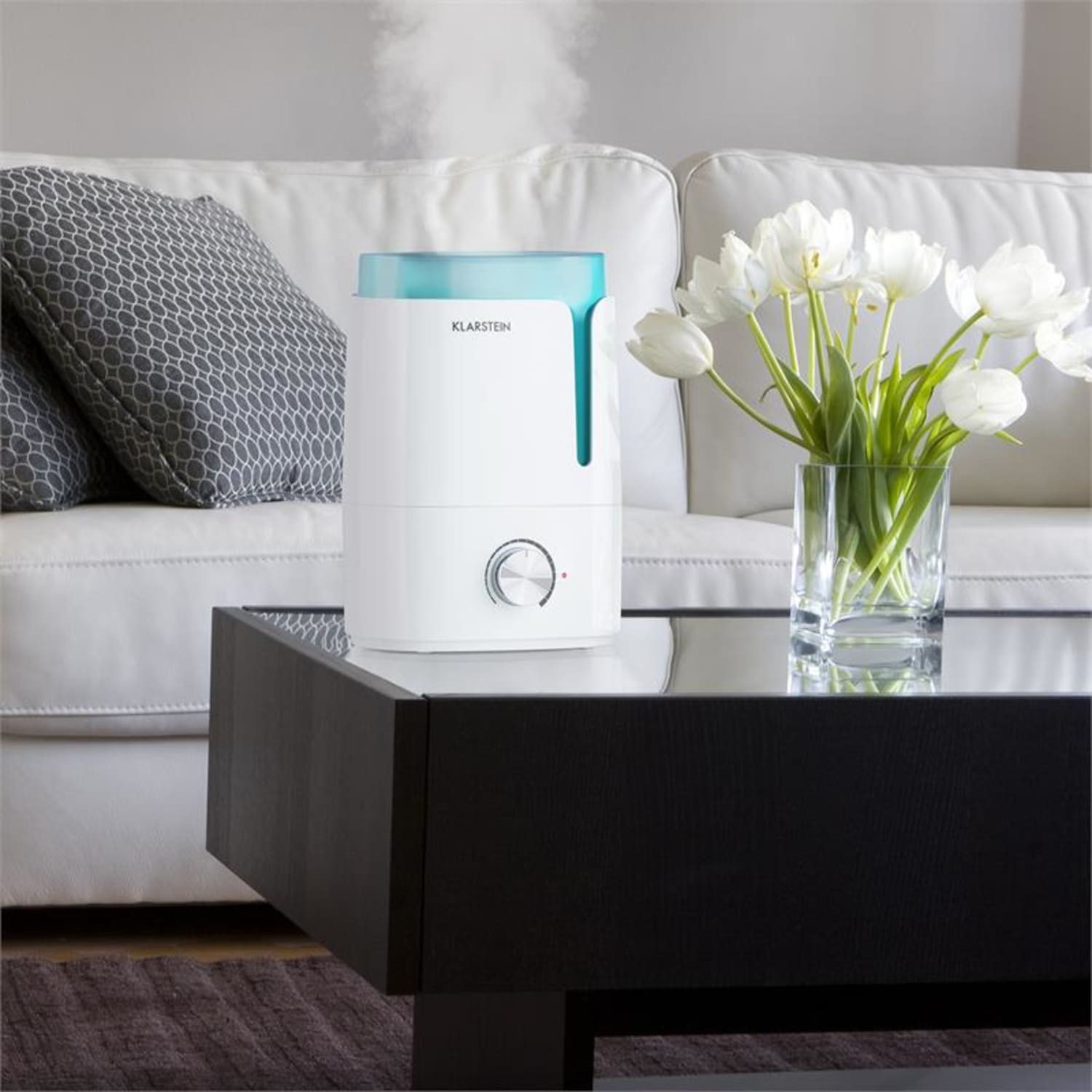 Stavanger Humidificador de aire Función de aromatización Ultrasónico 3,5 L blanco/turquesa Blanco