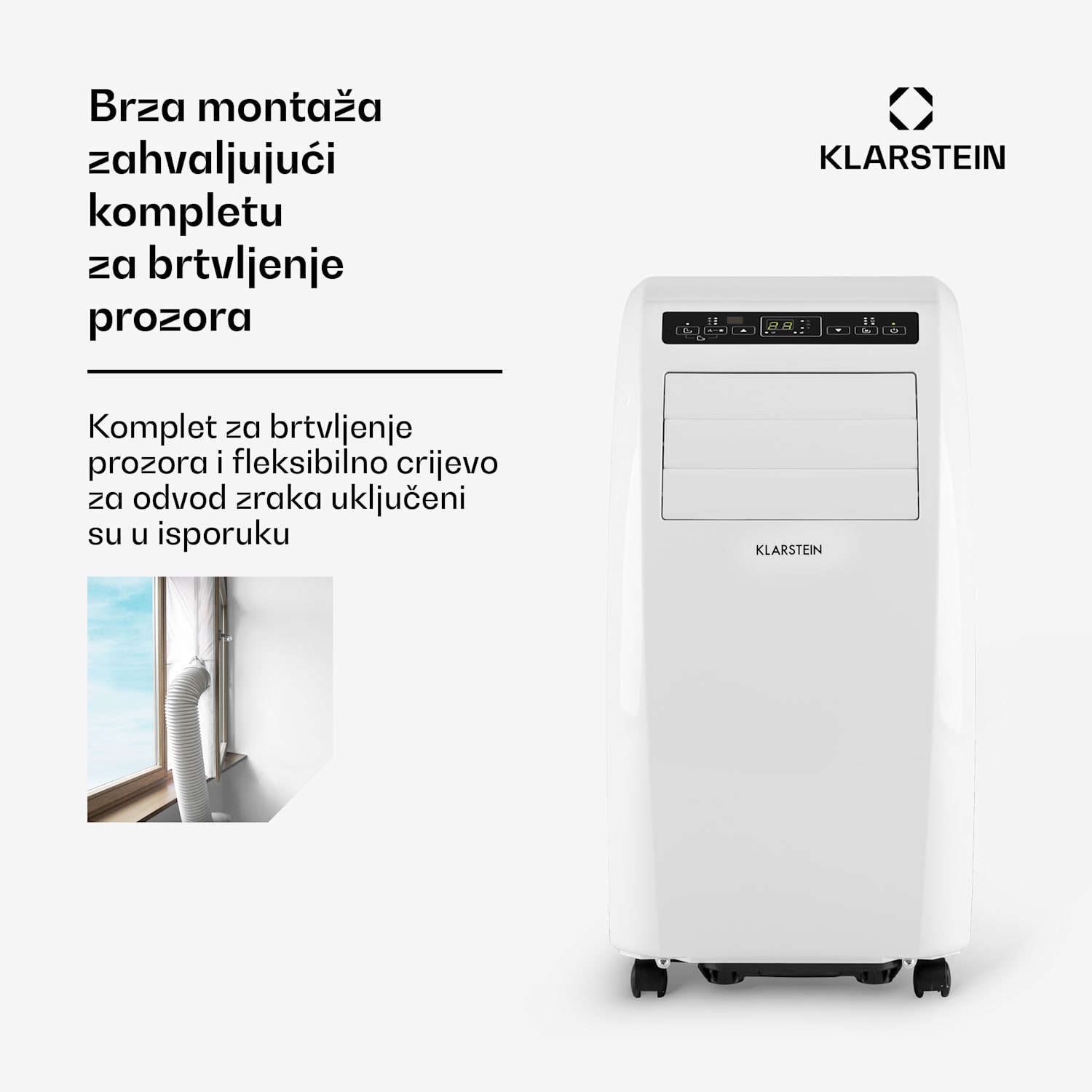 Metrobreeze rom, prijenosnia klima, 10.000 btu, klasa a+, daljinski upravljač, bijeli Bijela