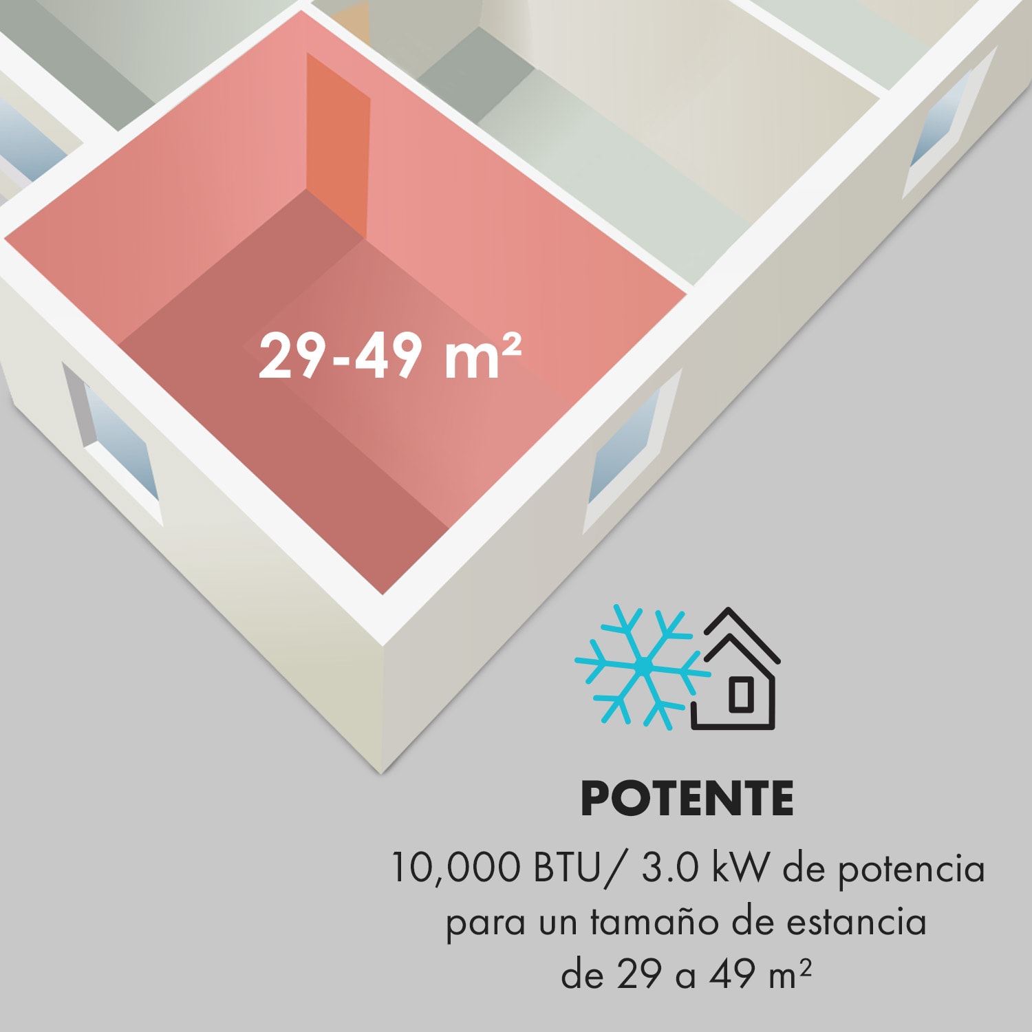 Aire acondicionado Metrobreeze Rom 10.000 BTU/3,0 kW EEC A+ Negro