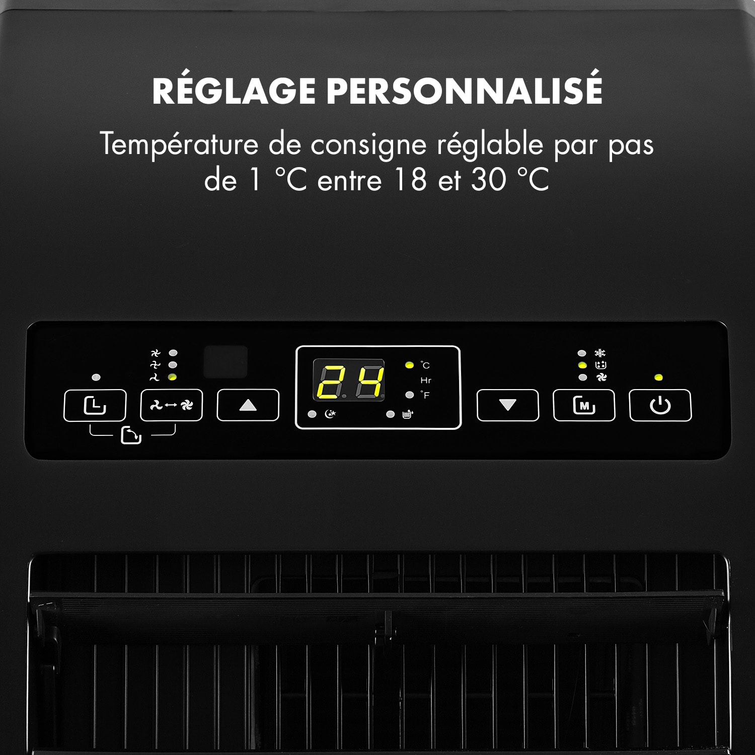 Metrobreeze Rom Climatiseur mobile 10000 BTU/3,0 kW CEE A+ noir Noir