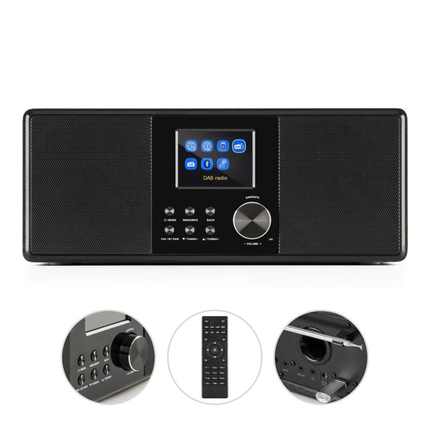 Radio Internet Connecter 120 Bluetooth WLAN DAB/DAB+ USB Noir