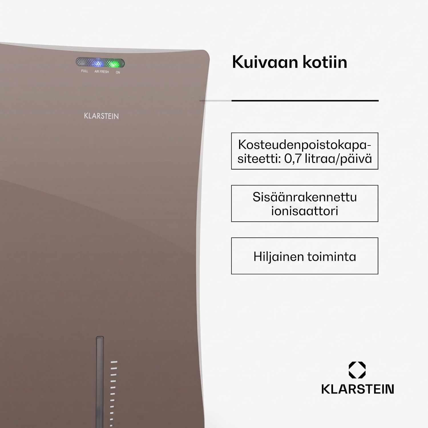 Drybest 2000 2G ilmankuivain ionisaattori 700 ml/d 70 W harmaa Ruskea