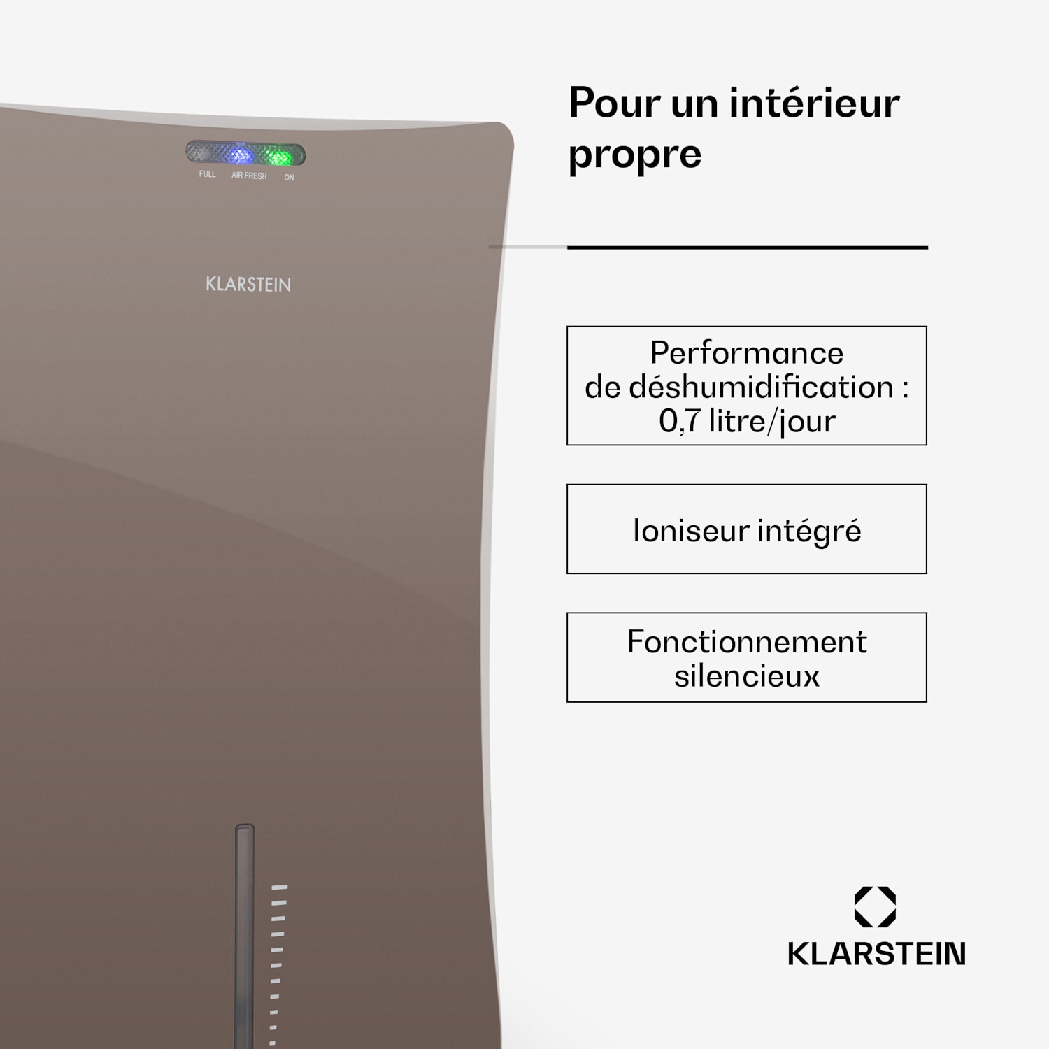 Drybest 2000 2G luchtontvochtiger ionisator 700 ml/d 70 W grijs 