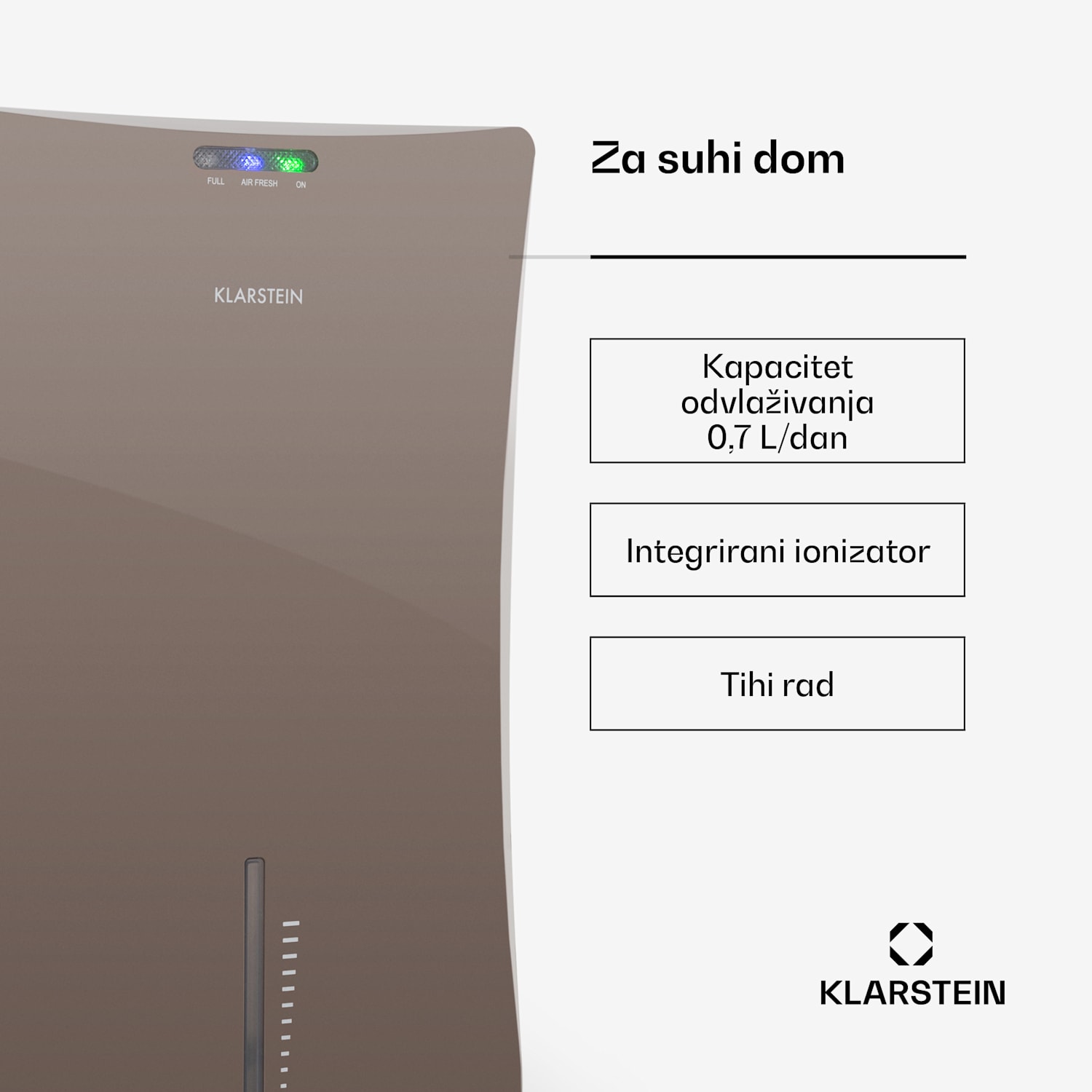 DRYBEST 2000 2G, 700 ML/D, UREĐAJ ZA UKLANJANJE VLAGE ZRAKA, 70W, sivi Smeđa
