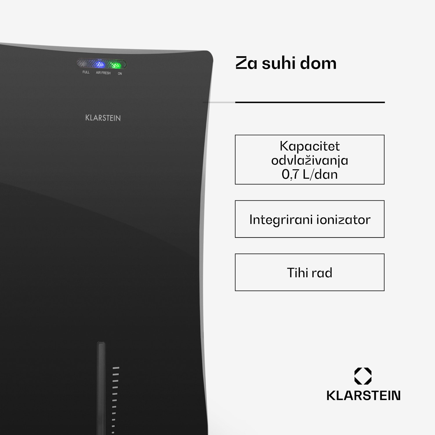 DRYBEST 2000 2G, 700 ML/D, UREĐAJ ZA UKLANJANJE VLAGE ZRAKA, 70W, crni Crna