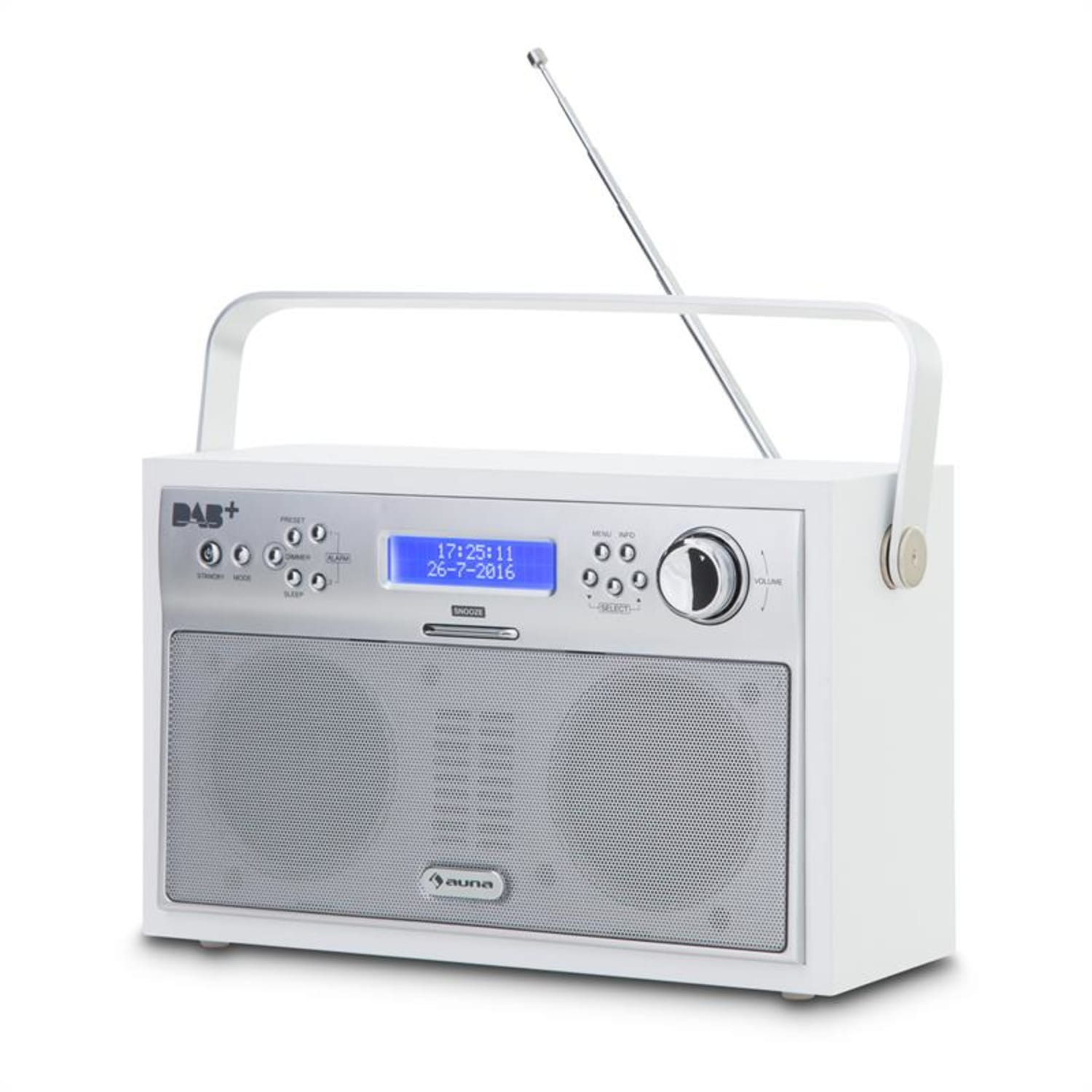 Akkord Radio digital portátil DAB+/PLL-FM Radio Alarma LCD blanca Blanco