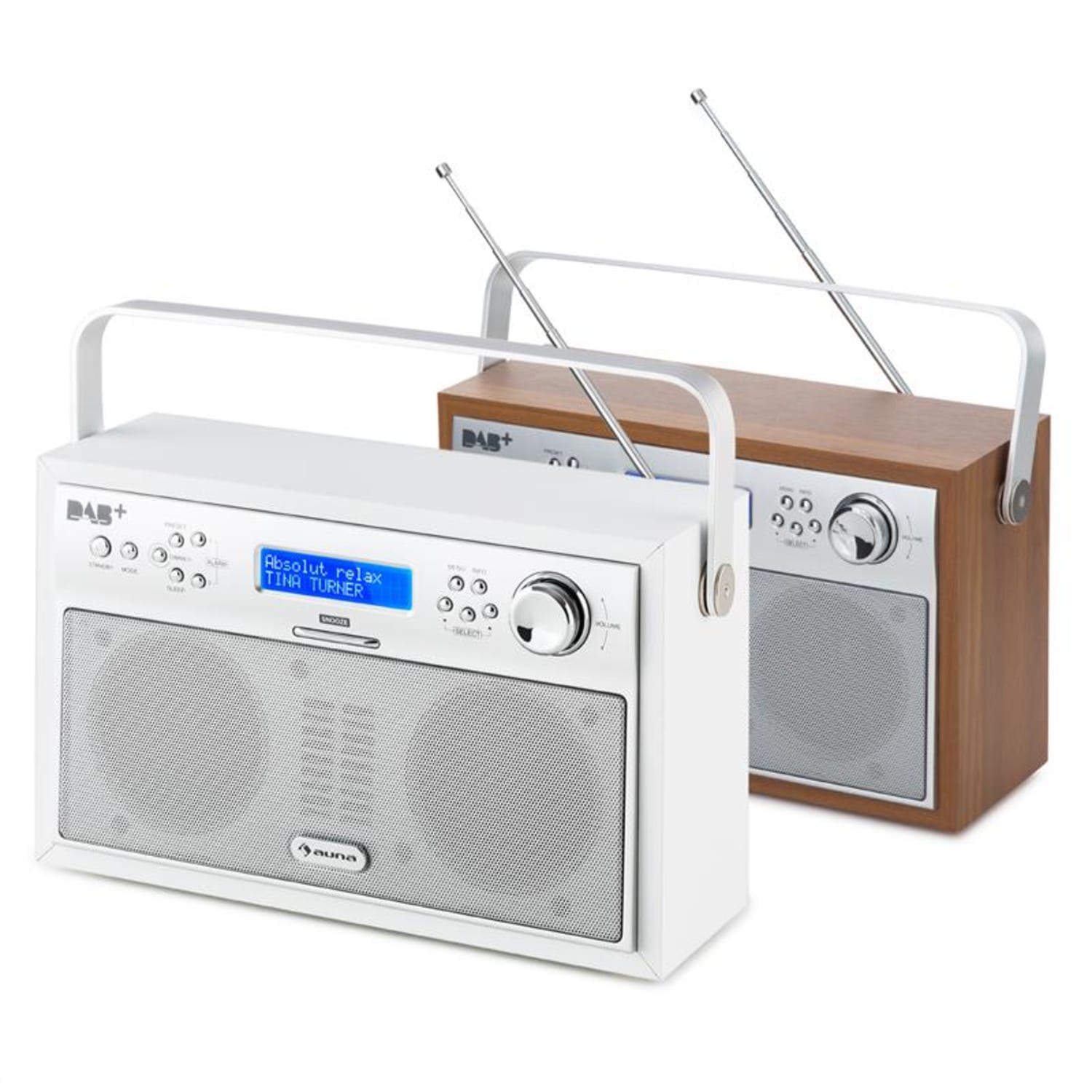 Akkord Radio digital portátil DAB+/PLL-FM Radio Alarma LCD blanca Blanco