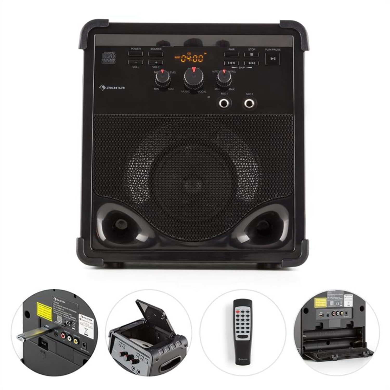 RockStage, karaoke sustav, bluetooth, CD+G, USB, MP3, rad na baerije, 2 x mikrofon 