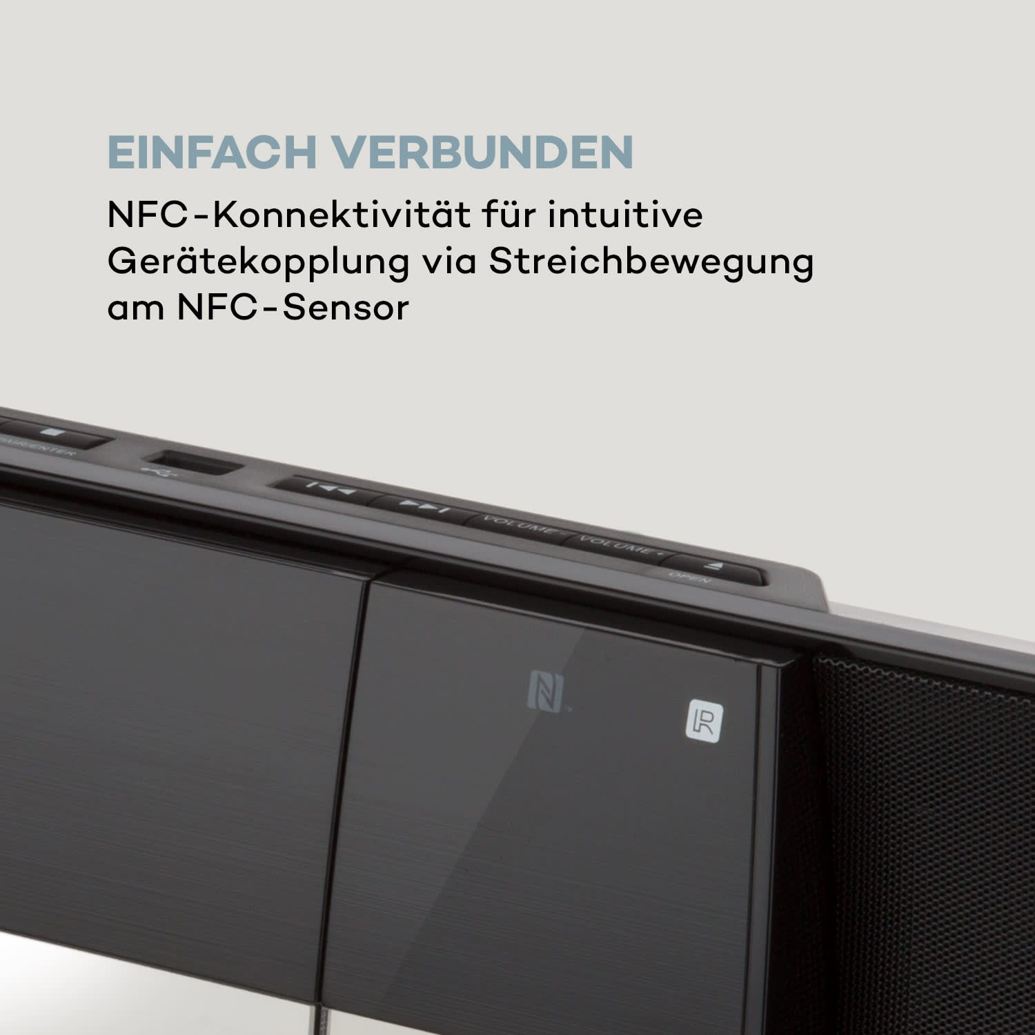 V-20 DAB Vertikal-Stereoanlage BT NFC CD MP3 USB DAB+ & UKW-Tuner