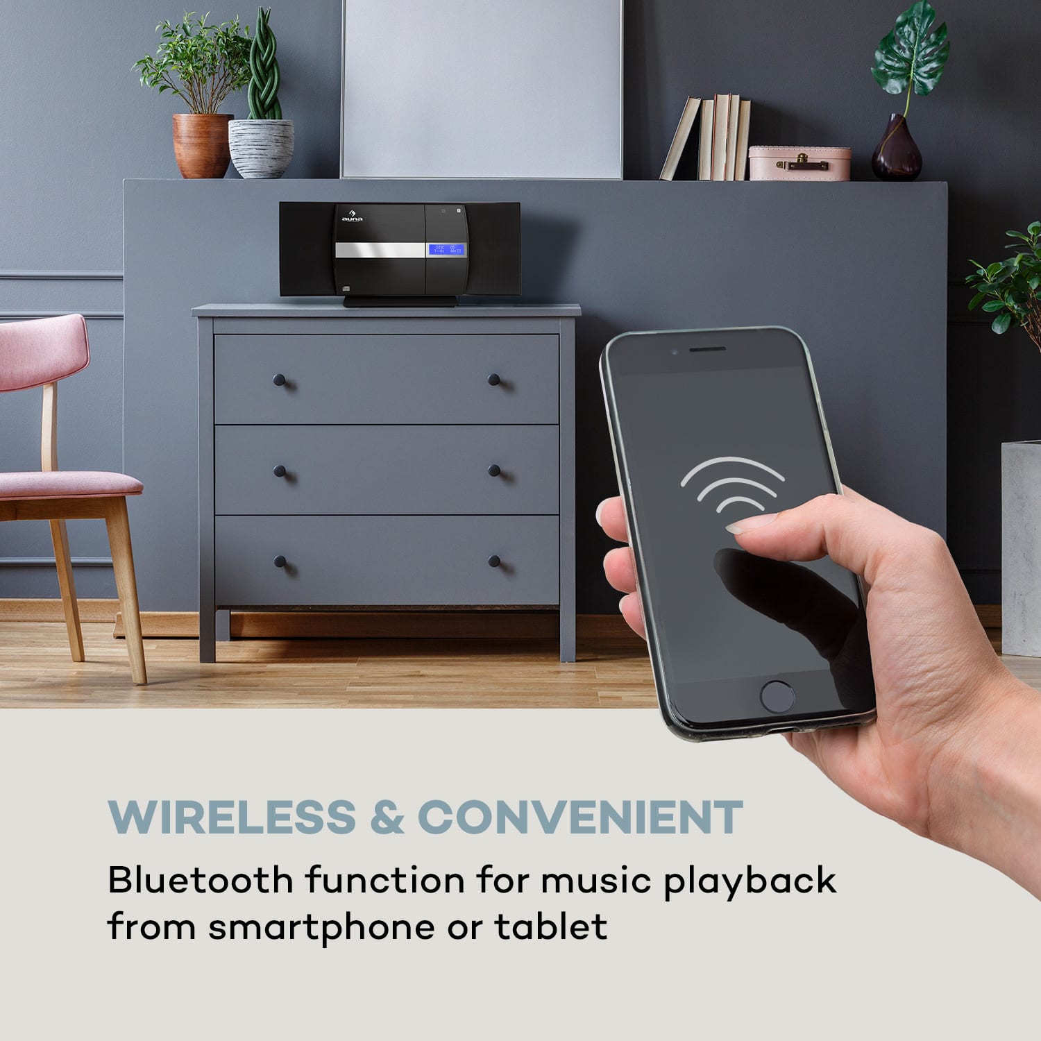 V-20 DAB, wieża stereo, Bluetooth, NFC, CD/USB, MP3, DAB+/FM