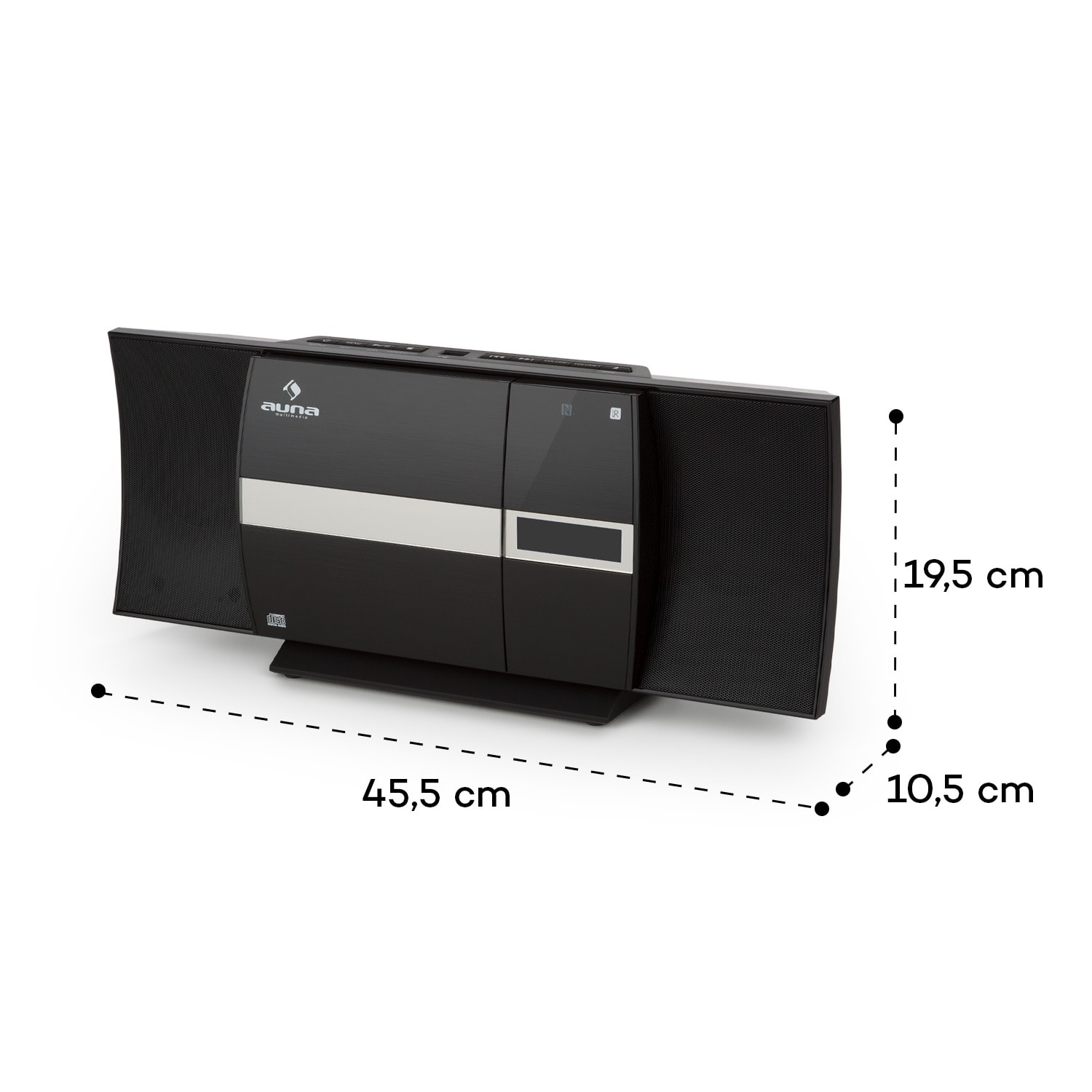 V-20 DAB Chaîne stéréo verticale Bluetooth NFC CD MP3 USB DAB+ & Tuner FM 