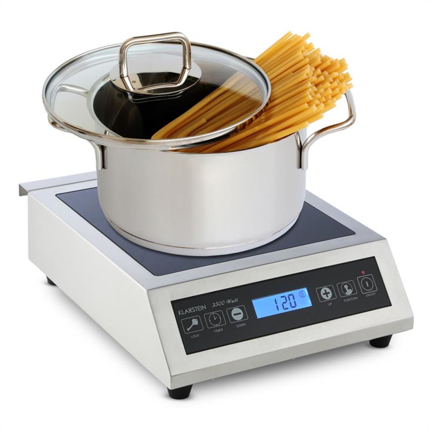 INDUUK, indukcijska ploča za kuhanje, Ø 22 cm 500-3500 W, catering, nehrđajući čelik 