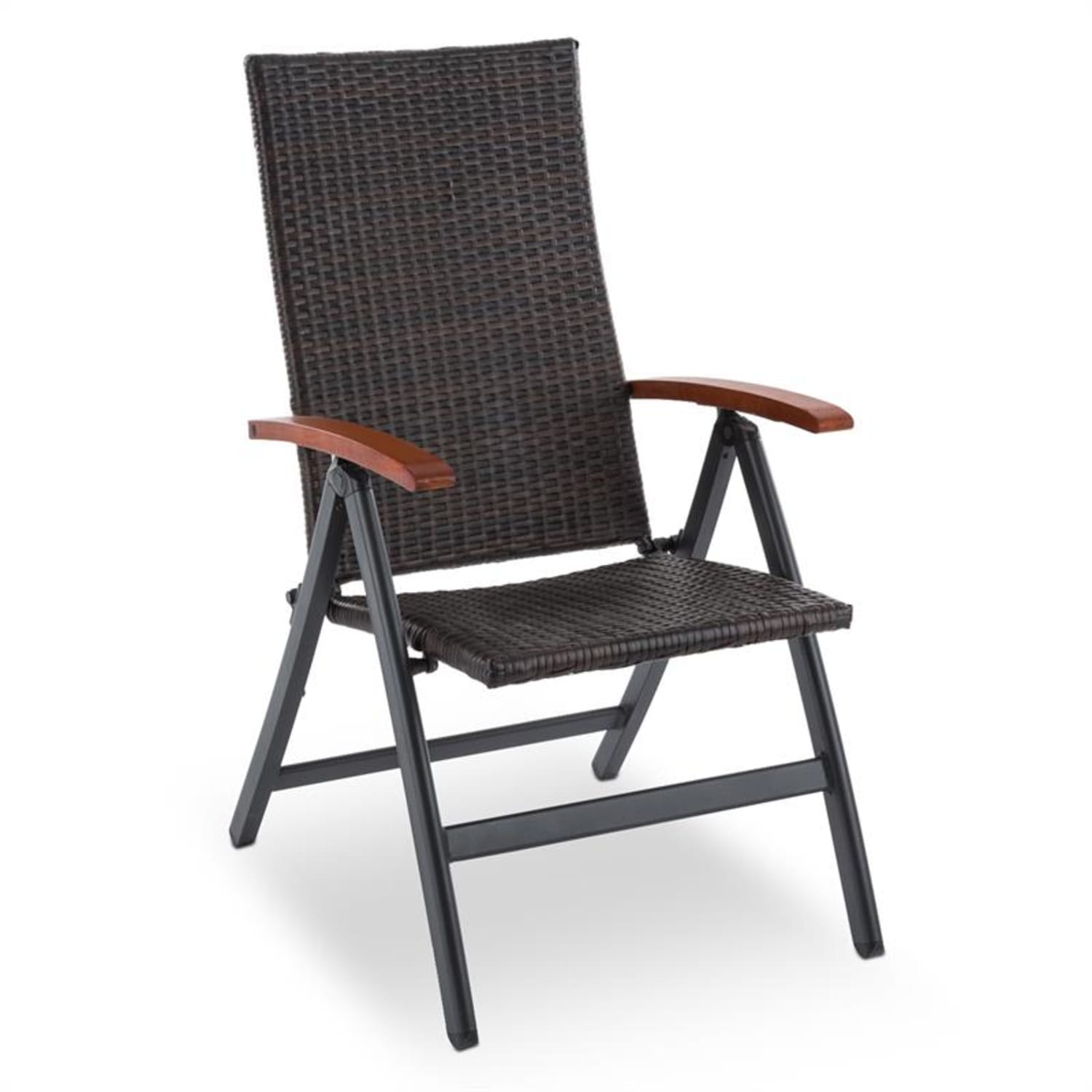 Korsika Silla plegable con reposabrazos 58,5x103x75 cm Poliratán Aluminio 