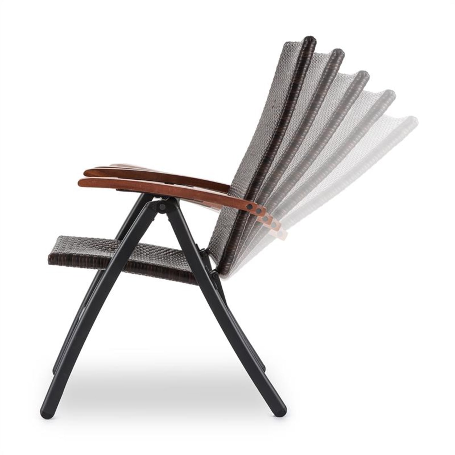 Korsika Silla plegable con reposabrazos 58,5x103x75 cm Poliratán Aluminio 