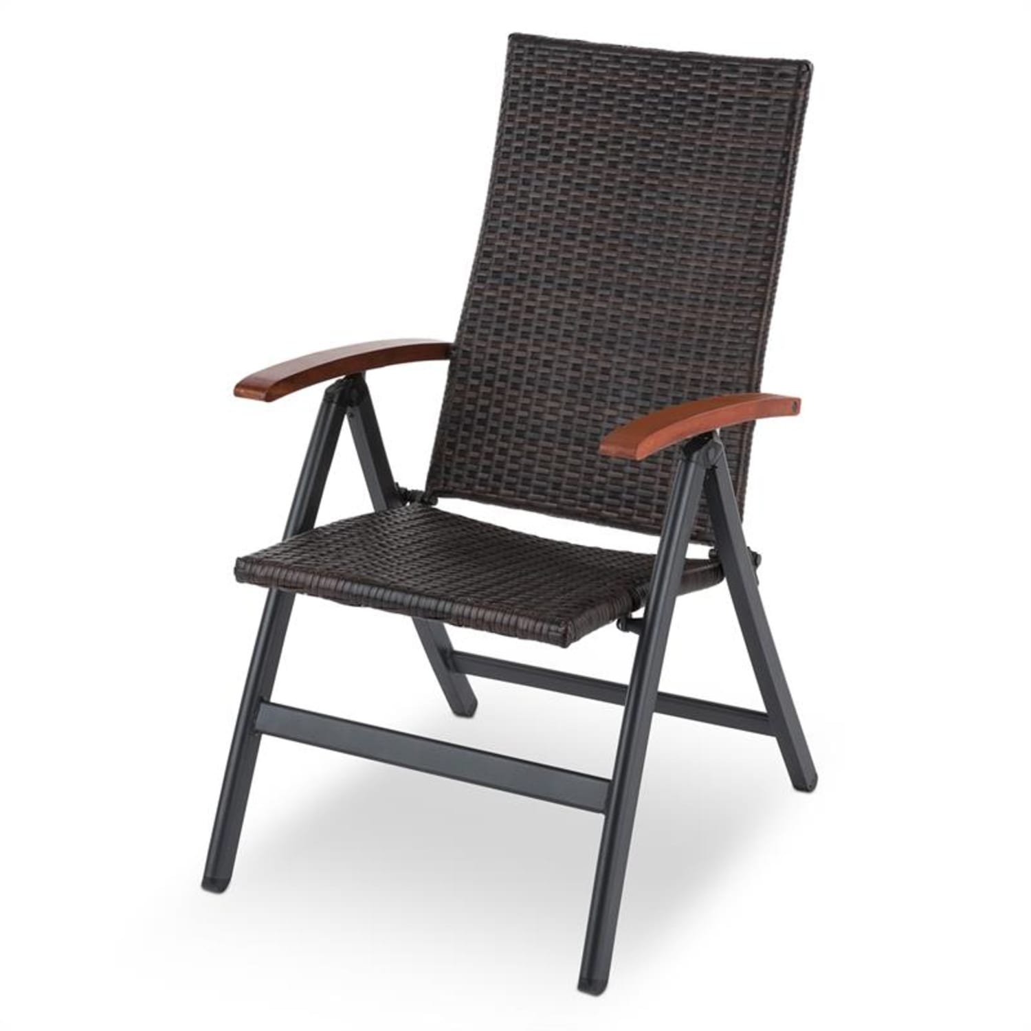 Korsika Silla plegable con reposabrazos 58,5x103x75 cm Poliratán Aluminio 