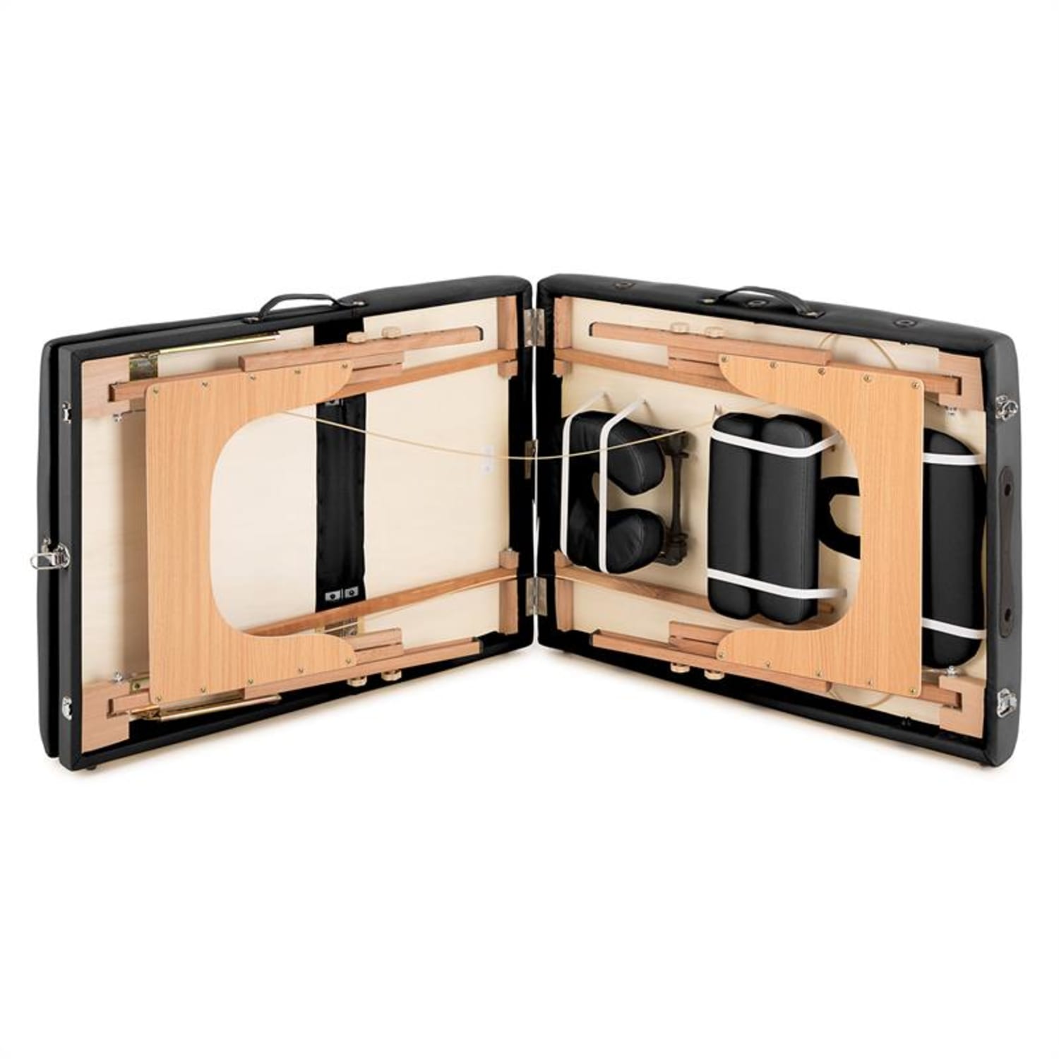 MT 500, masszázságy, 210 cm, 200 kg, összecsukható, finom felület, táska, fekete Fekete