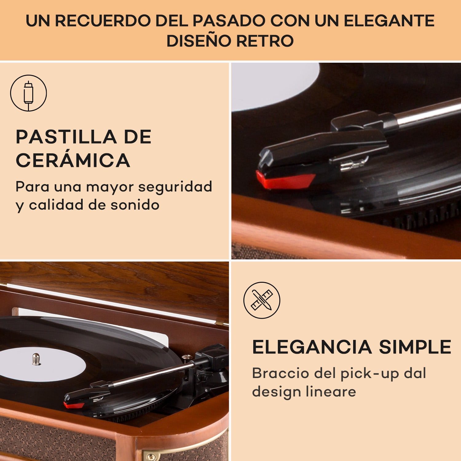 Belle Epoque 1908 Equipo estéreo retro DAB Tocadiscos DAB+ Bluetooth 