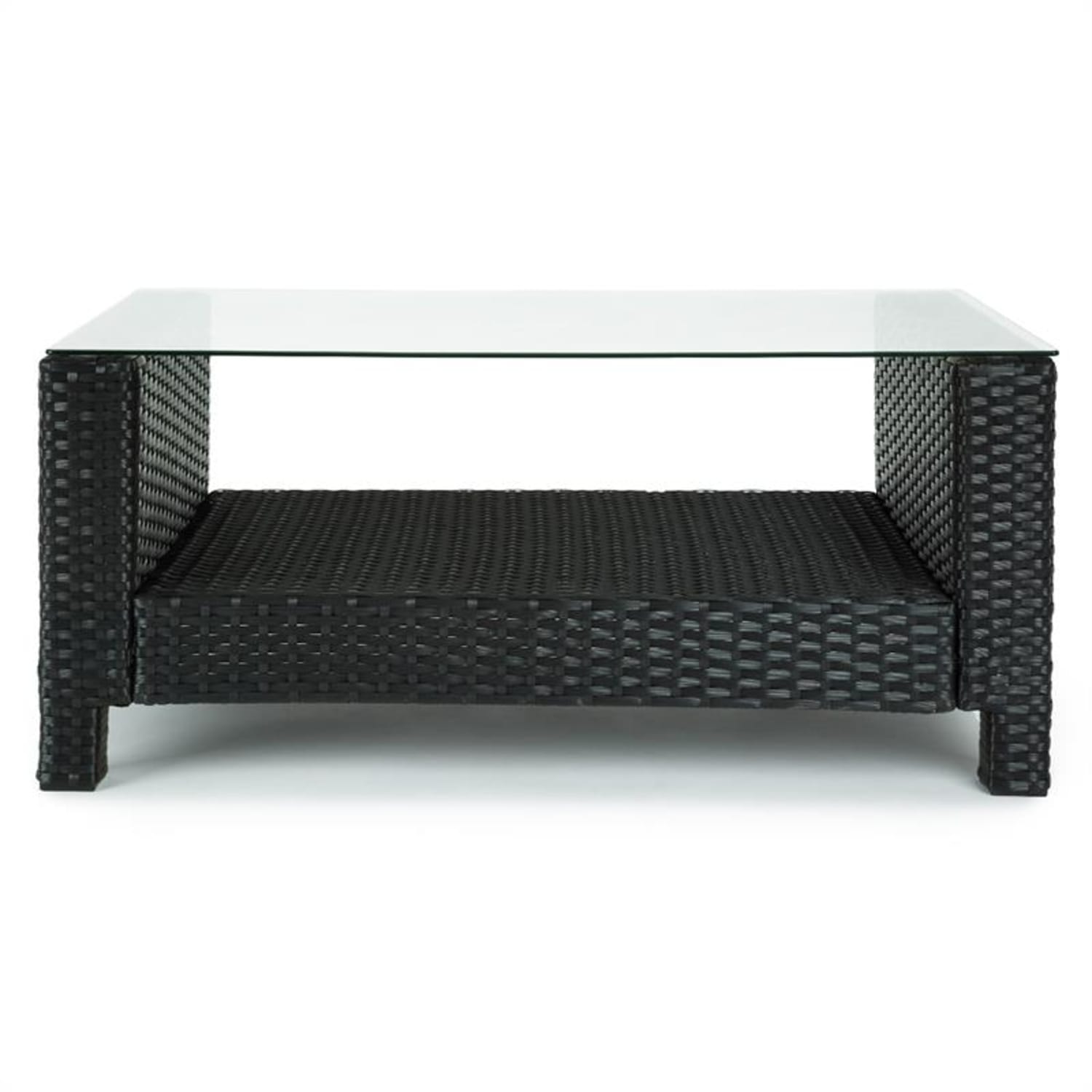 VERONA, ČRNA/BEŽ/ORANŽNA, SET VRTNEGA POHIŠTVA, 4-DELNI, POLIRATAN