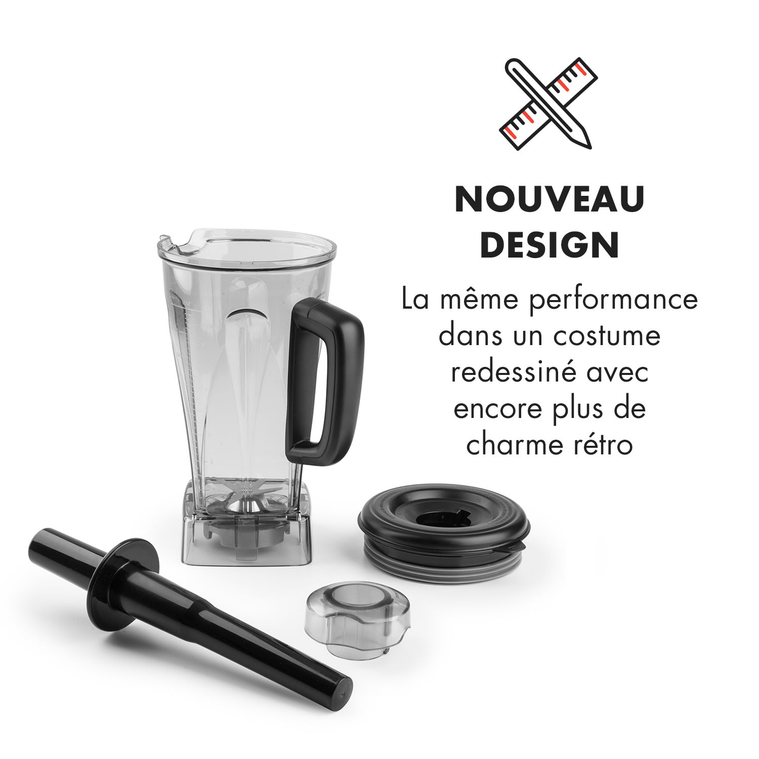 Herakles 3G-V2 Mixeur sur pied soupmaker 2L 200W moteur 2,7 CV sans BPA -noir 
