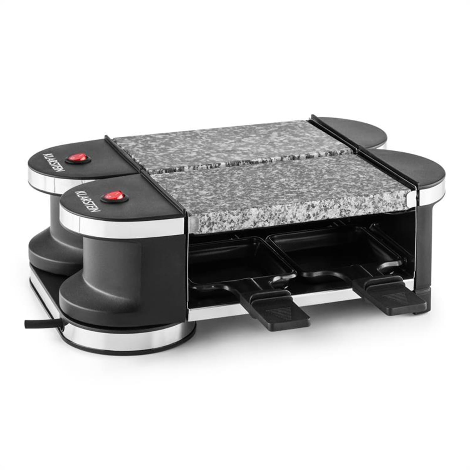 Tenderloingrill mini-raclette 600 W 360°podstawa 2 gorące kamienie Kamień naturalny | 4 patelenki raclette