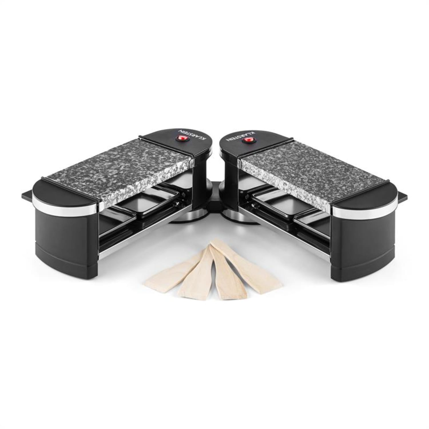 Tenderloingrill mini-raclette 600 W 360°podstawa 2 gorące kamienie Kamień naturalny | 4 patelenki raclette