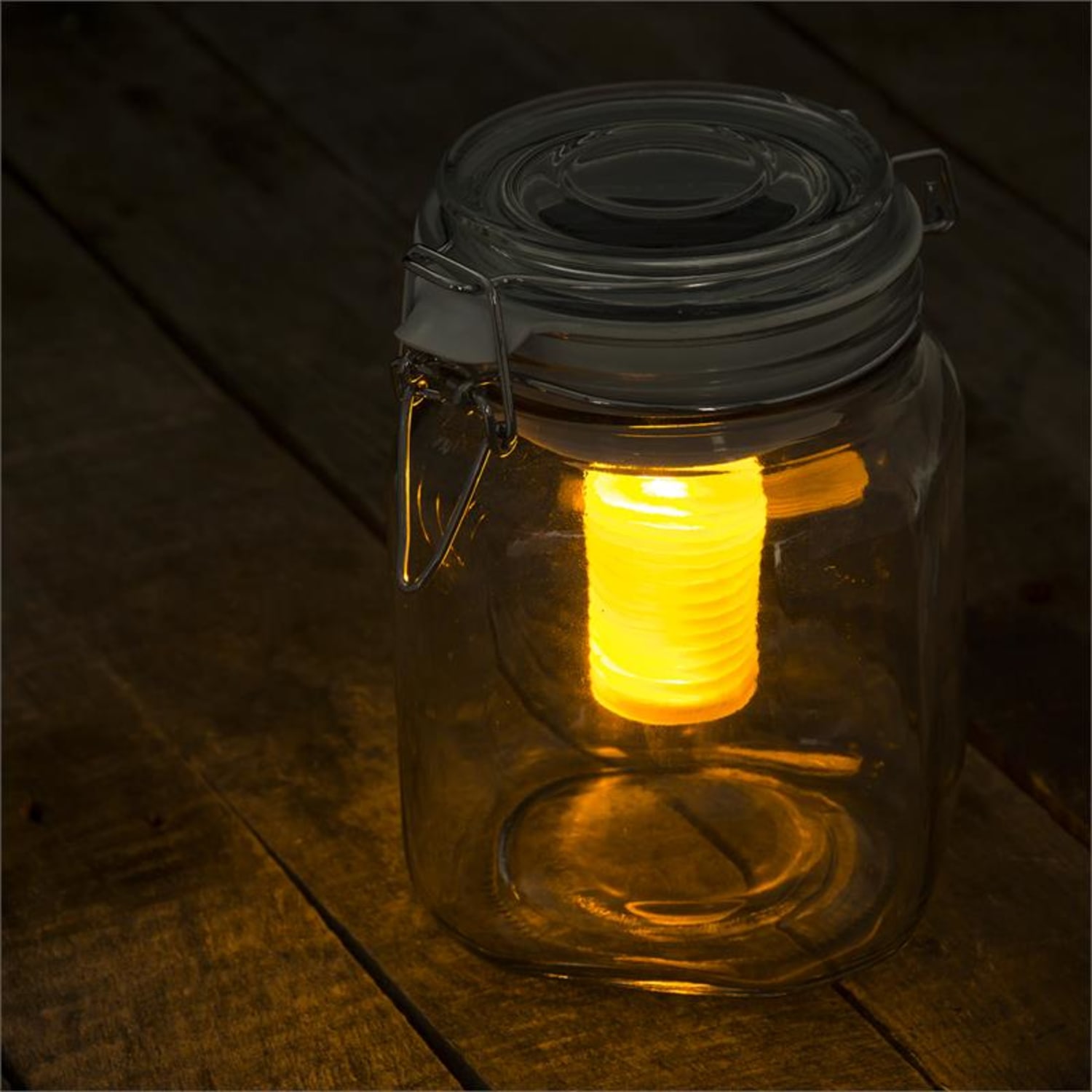 Wetterfrosch, LED oświetlenie, słoik, solarne, akumulator, żółte/niebieskie