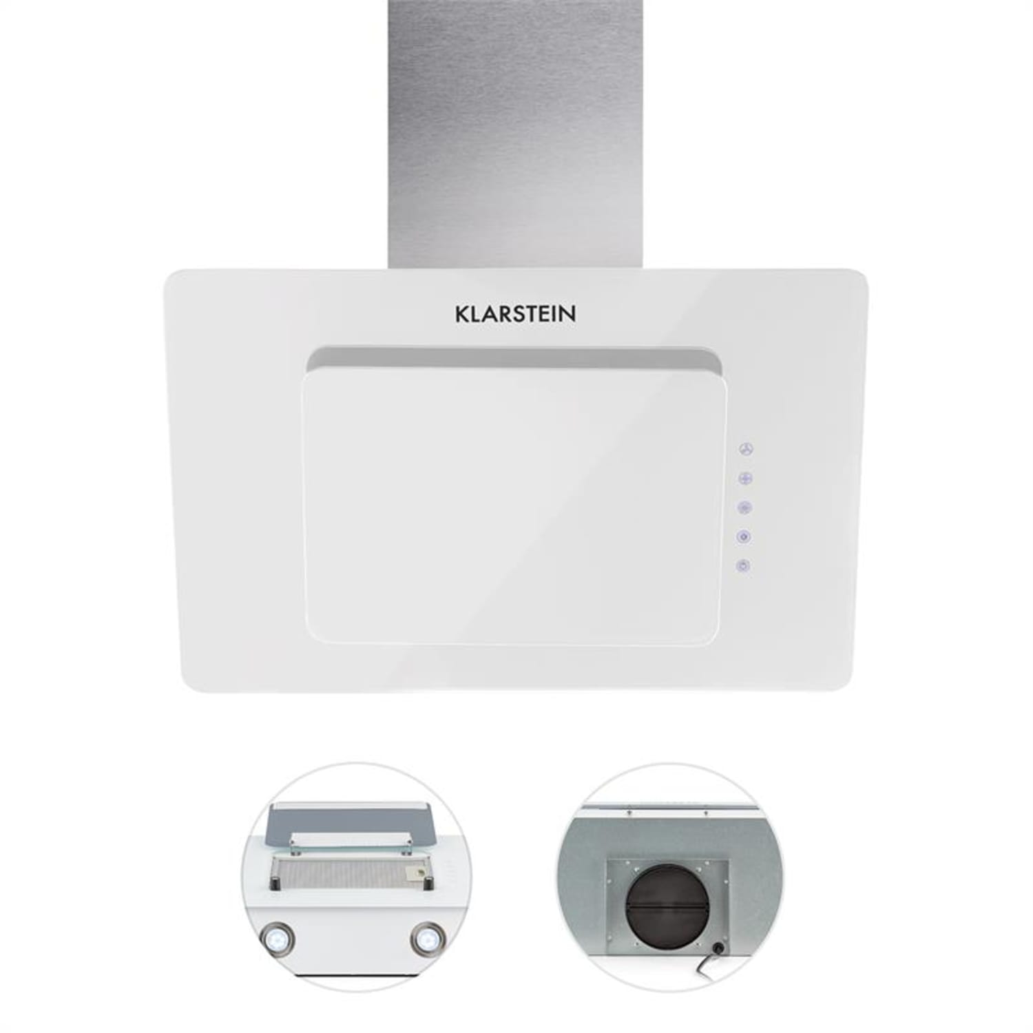 Lorea cap extractor gratuit 60 cm 290 m³ / h sticlă Touch alb 60 | Alb