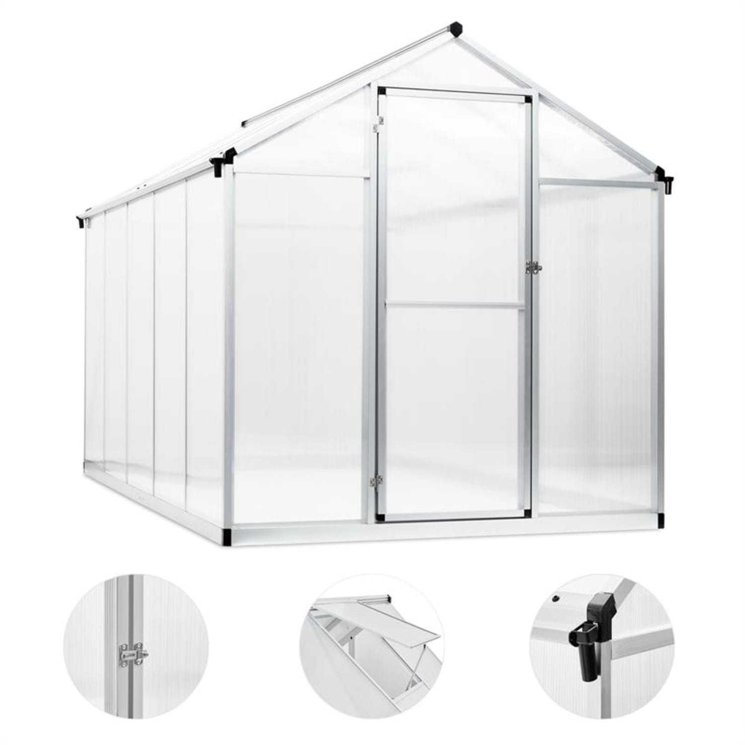 Greencastle serre plantations 11,8m³ avec sol et gouttière 5K - 320 cm