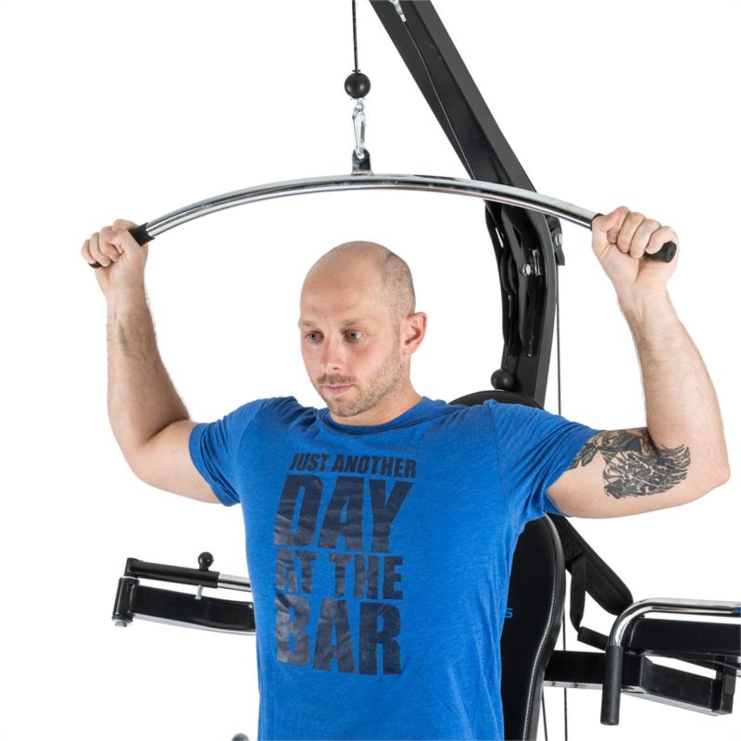 Exploitar házi edzőállomás, home-gym, csiga, evezés, emelések, butterfly