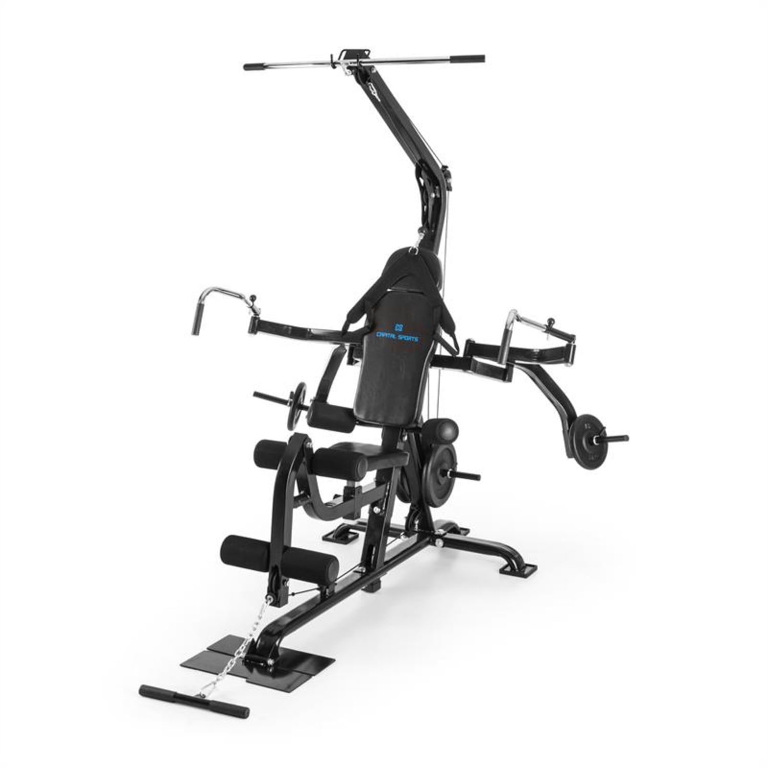Exploitar házi edzőállomás, home-gym, csiga, evezés, emelések, butterfly