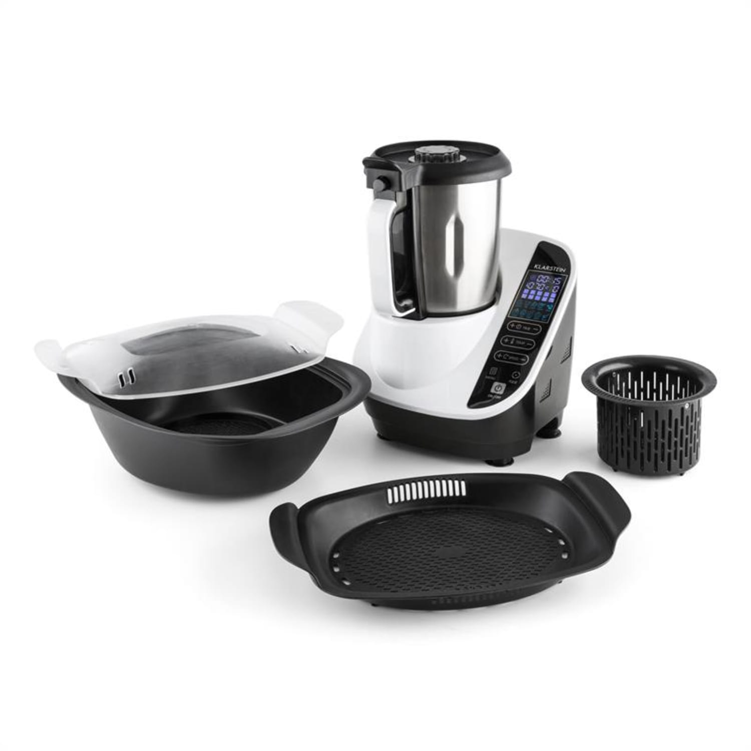 Robot de bucatarie, Programe 500/1100 W din oțel inoxidabil negru / alb Alb