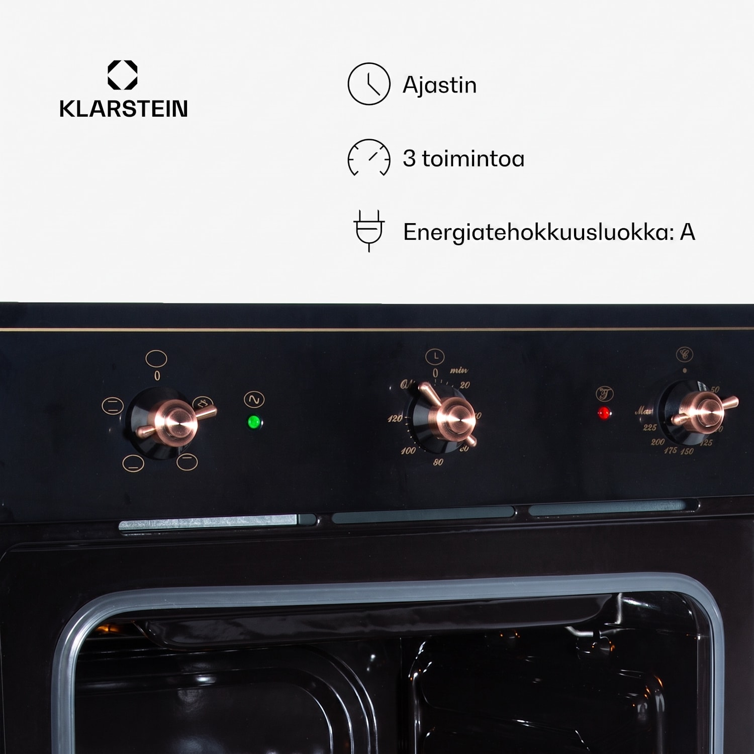 Vilhelmine uuni 59 l tason alle sijoitettava energiatehokkuusluokka A musta Musta