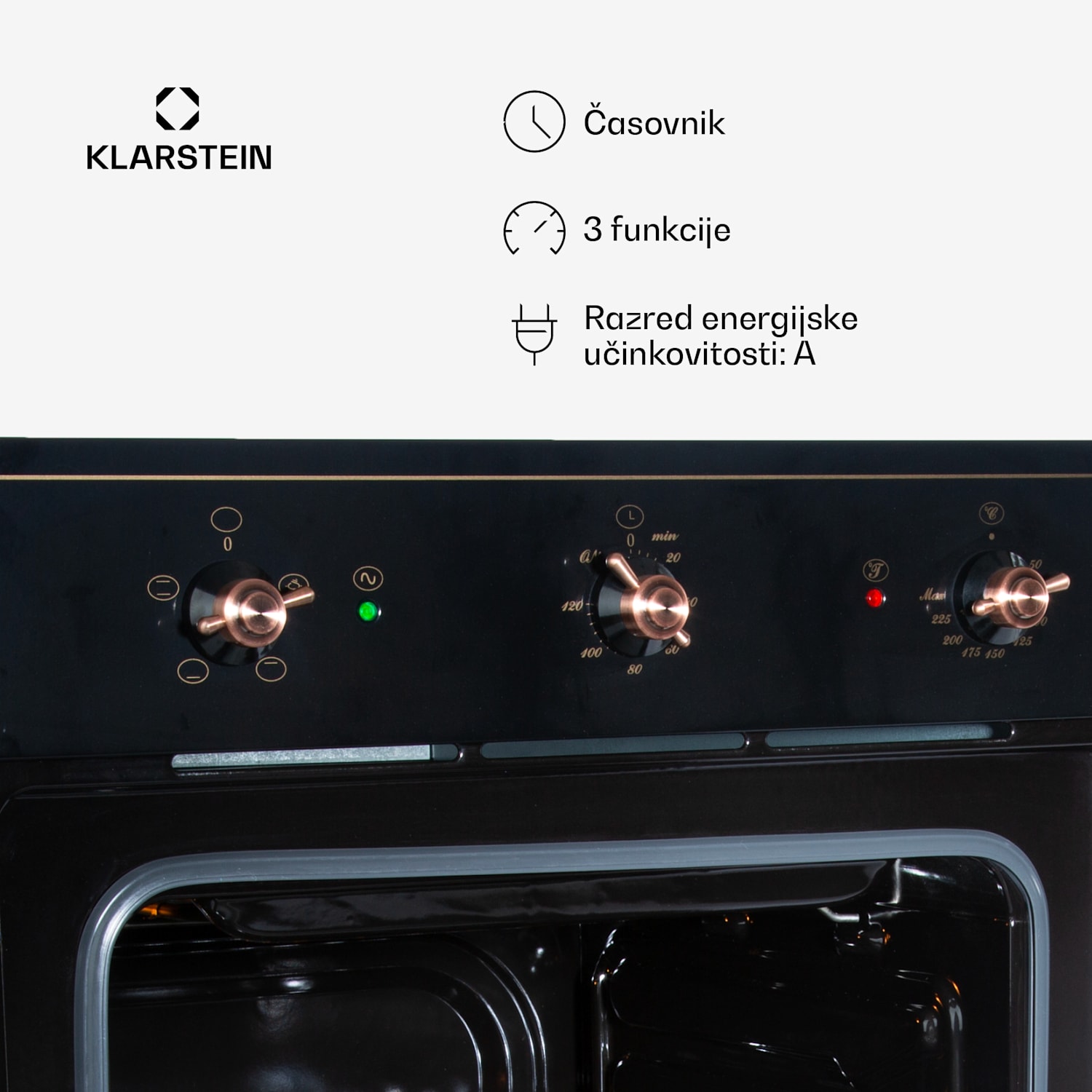 Vilhelmine Backofen 55 l Črna pečica, vgradna, energetski razred A Črna