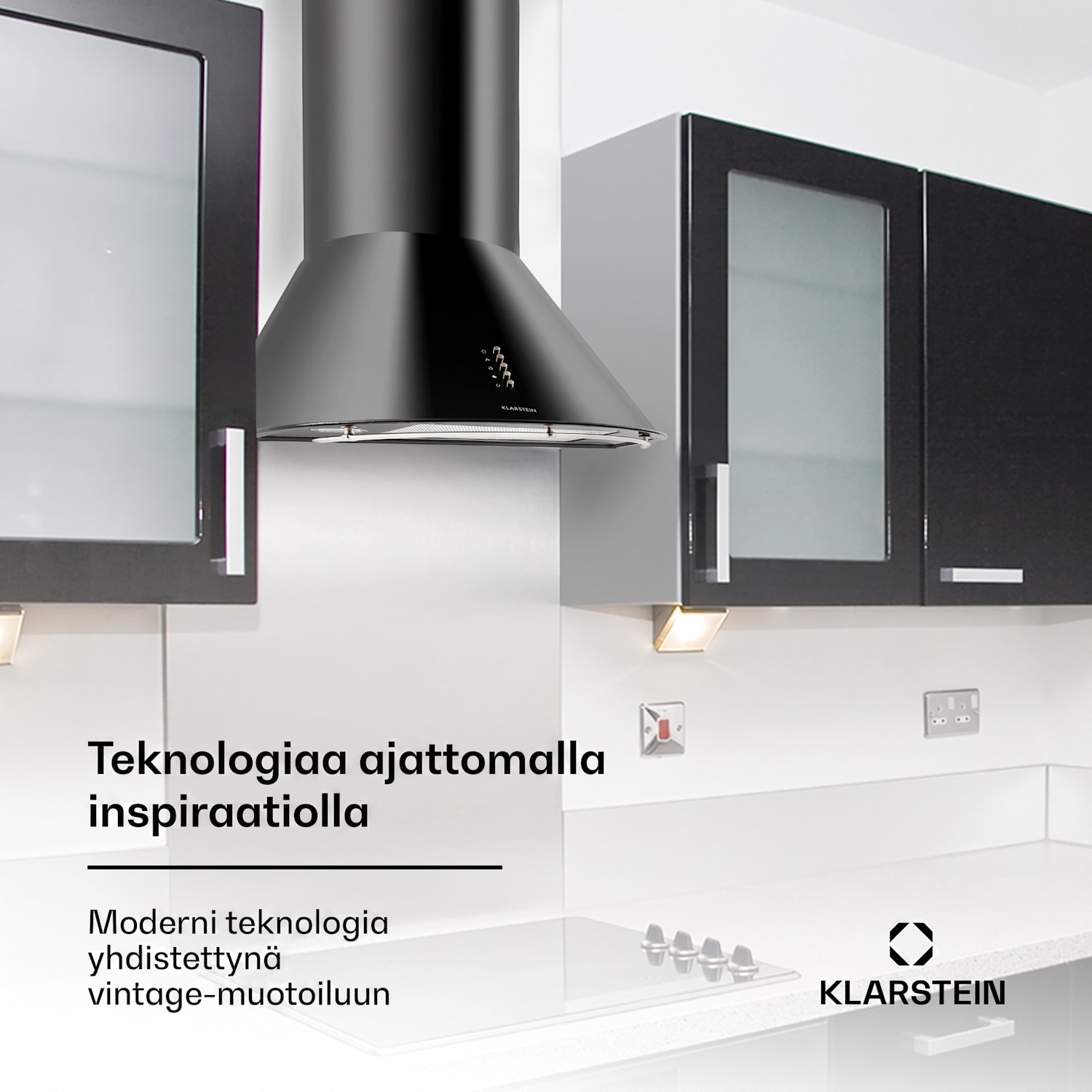 Lumio Neo retro-liesituuletin 60 cm 615 m³/h ruostumatonta terästä musta 600 m³/h | Musta