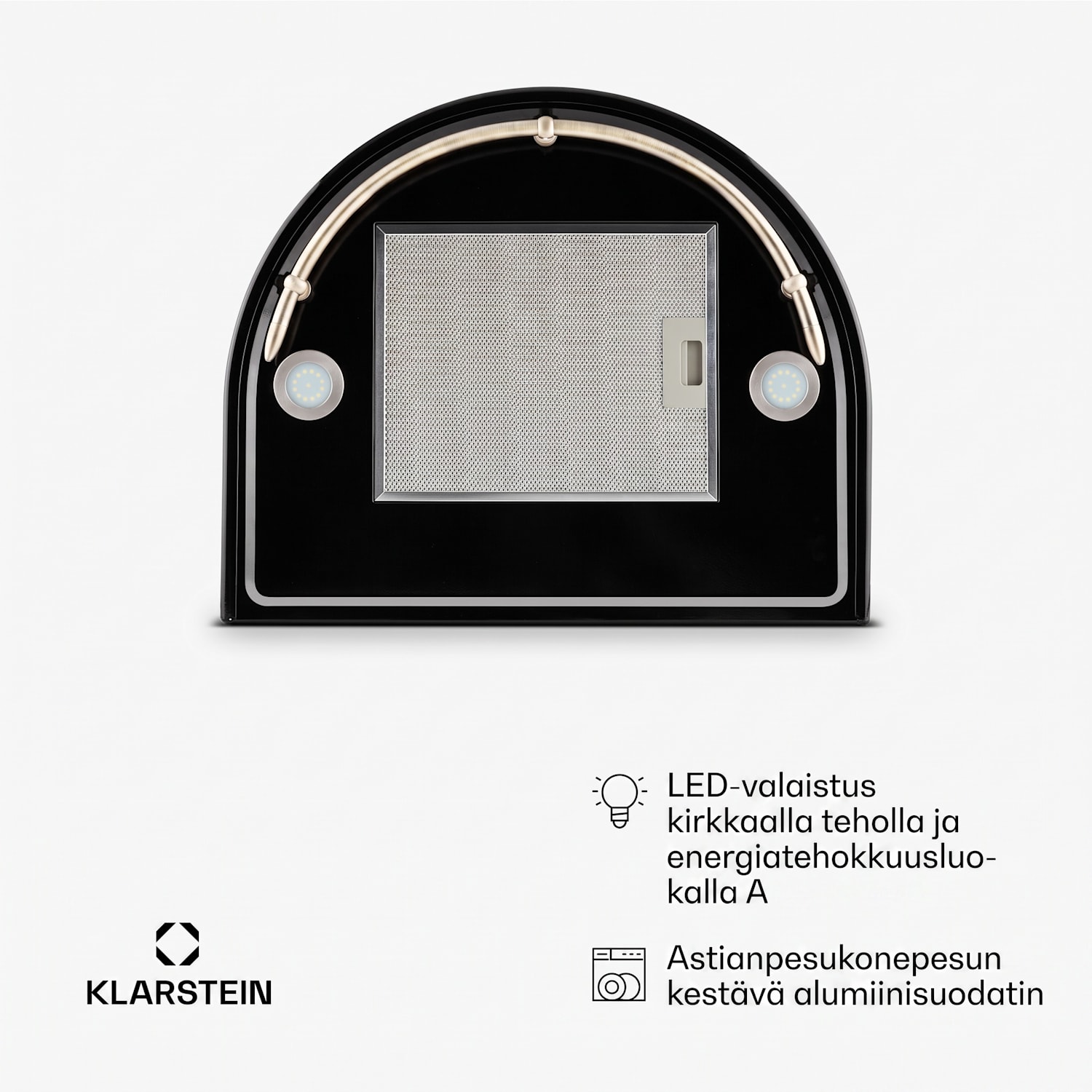 Lumio Neo retro-liesituuletin 60 cm 615 m³/h ruostumatonta terästä musta 600 m³/h | Musta