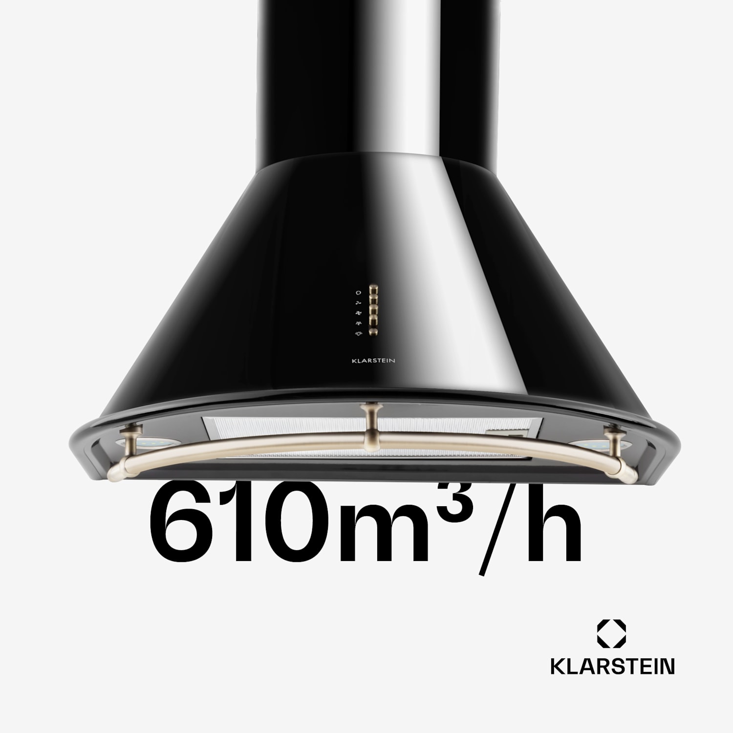 Lumio Neo, retró kéményes páraelszívó, 60 cm, 610 m³/ó, nemesacél, fekete Fekete