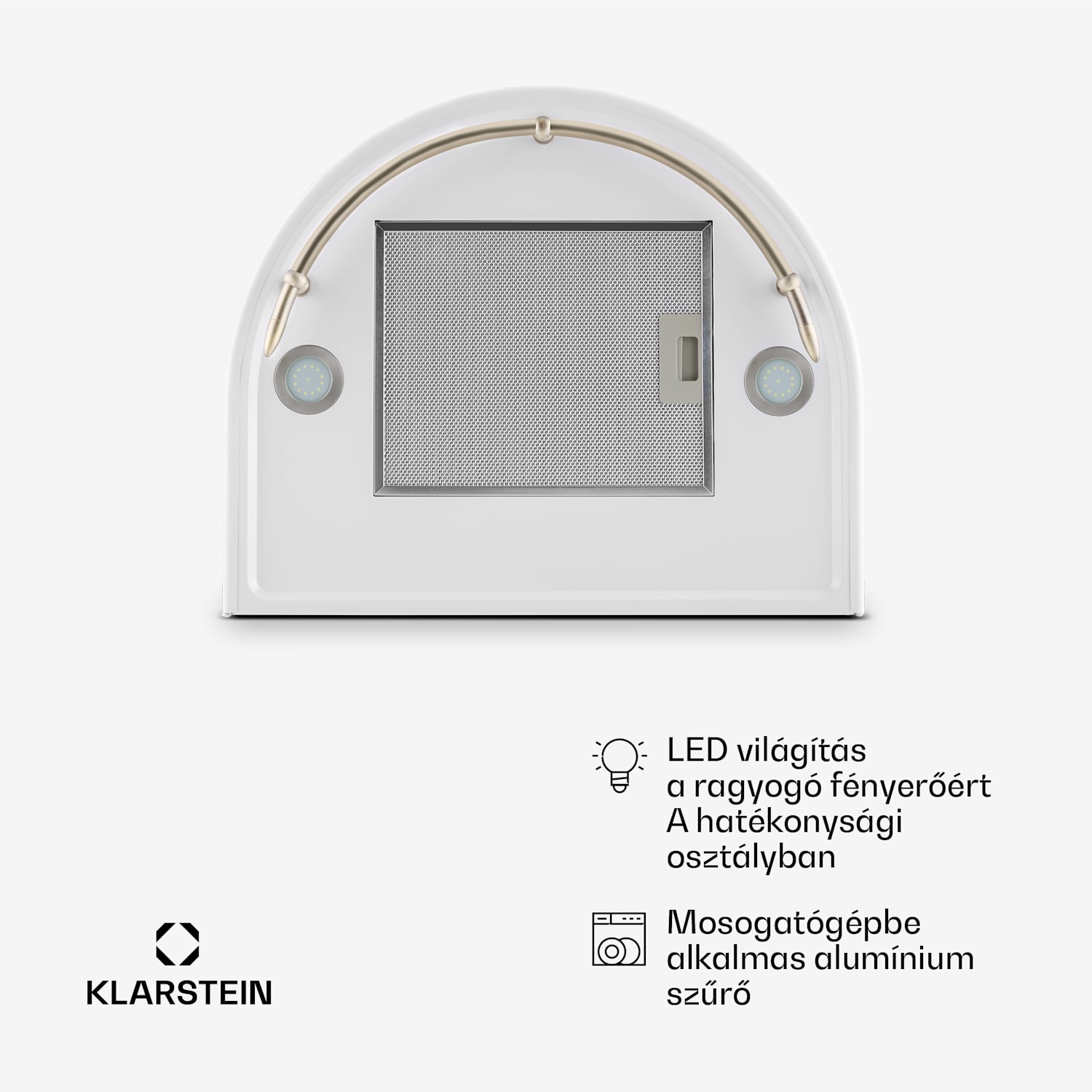 Lumio Neo, retró kéményes páraelszívó, 60 cm, 610 m³/ó, nemesacél, fehér Fehér