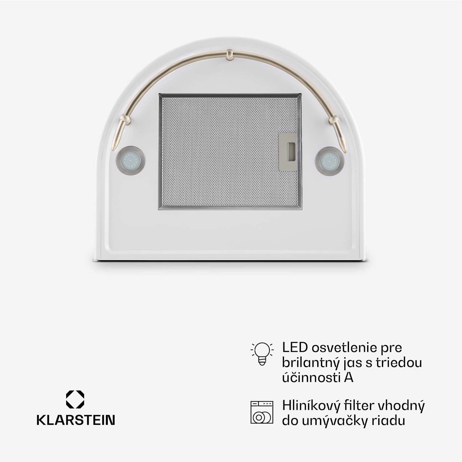 Lumio Neo, digestor, 60 cm, komínový, 610 m³/h, retro dizajn, nehrdzavejúca oceľ, biely Biela