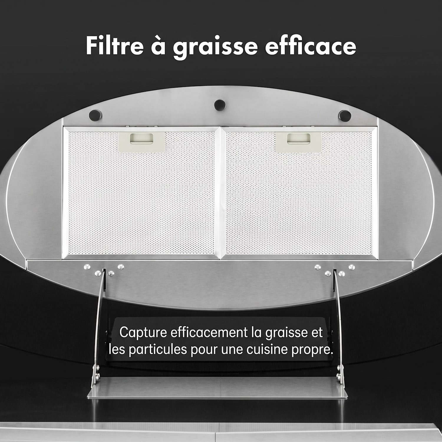 Secret Service Hotte aspirante plafonnière 120cm 800 m3/h 220W Touch Verre LED Noir