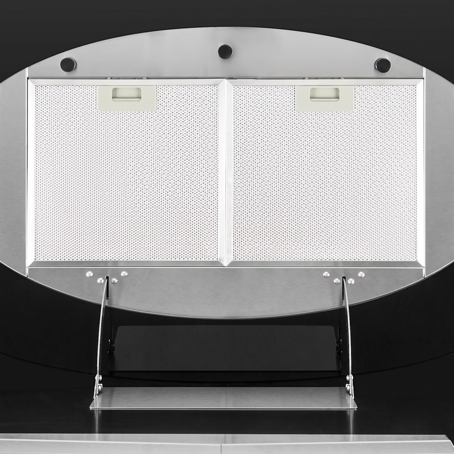 Secret Service, digestor, 110 cm, stropný, 647 m³/h, sklo, LED, čierny Čierna