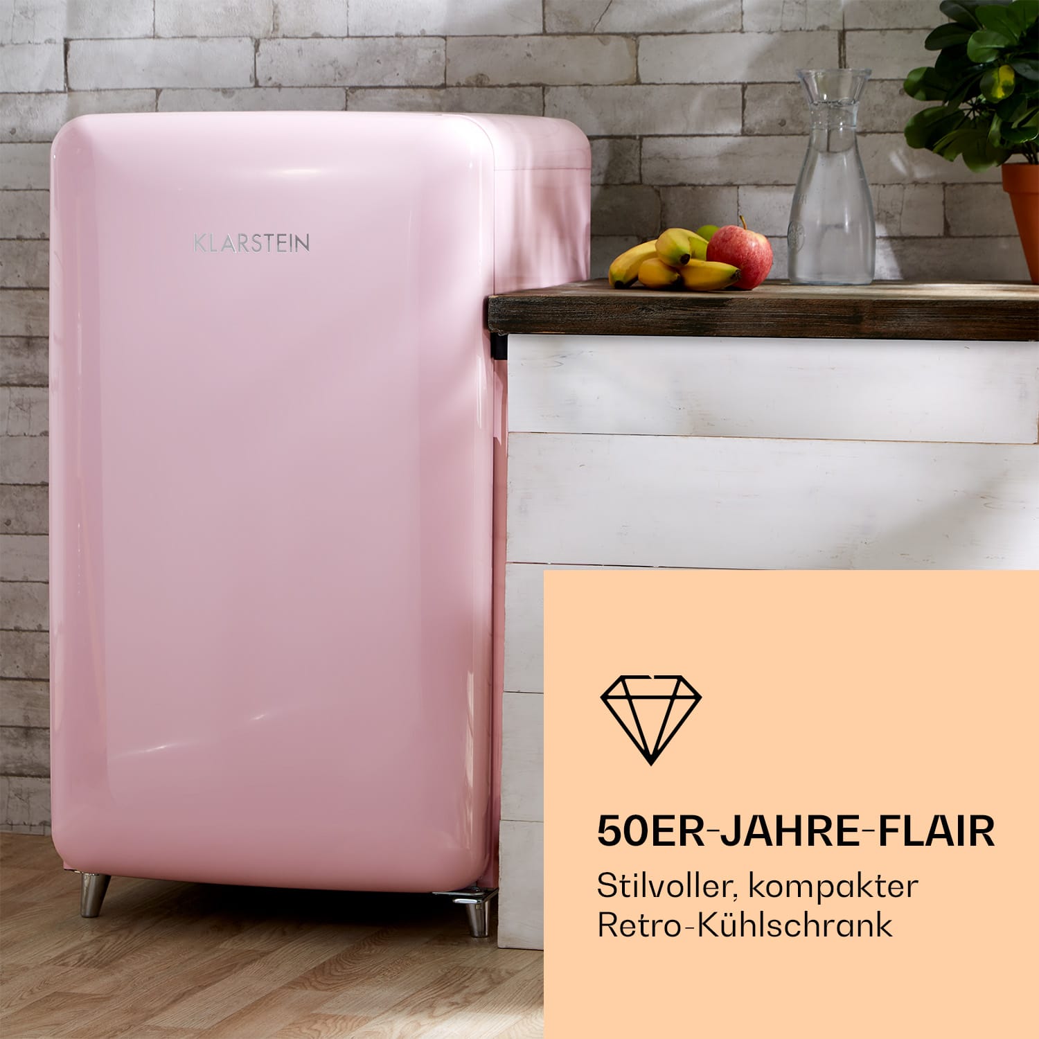 PopArt Retro-Kühlschrank 118 Ltr Gefrierfach: 13 Ltr Temperatur-Regler 