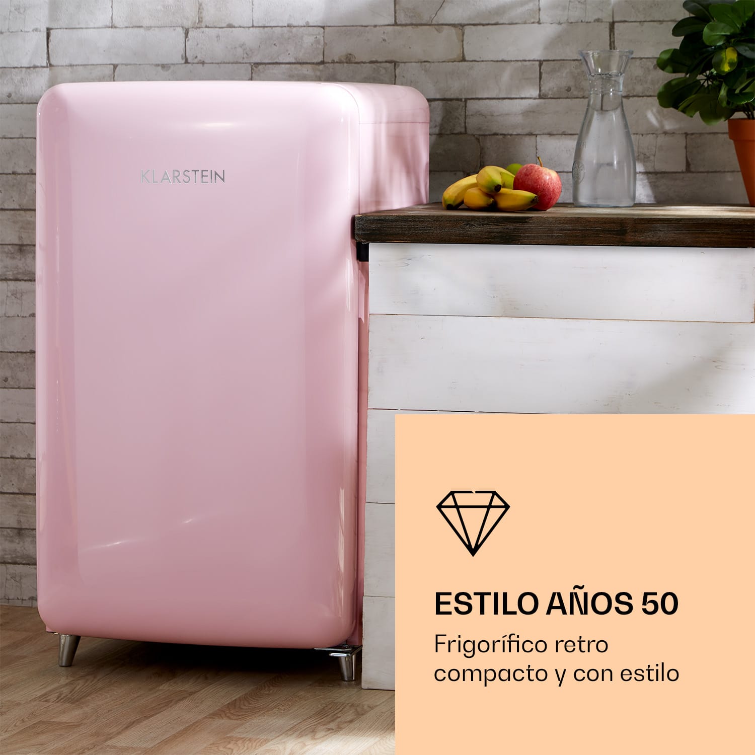 Nevera retro PopArt 118 litros, congelador: 13 litros, temperatura regulable 