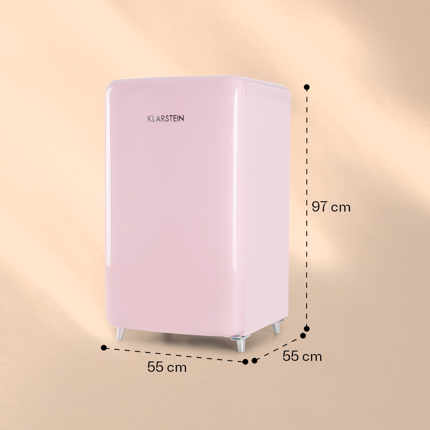 PopArt - Frigorifero rétro, 118 litri, vano freezer: 13 litri, temperatura regolabile 