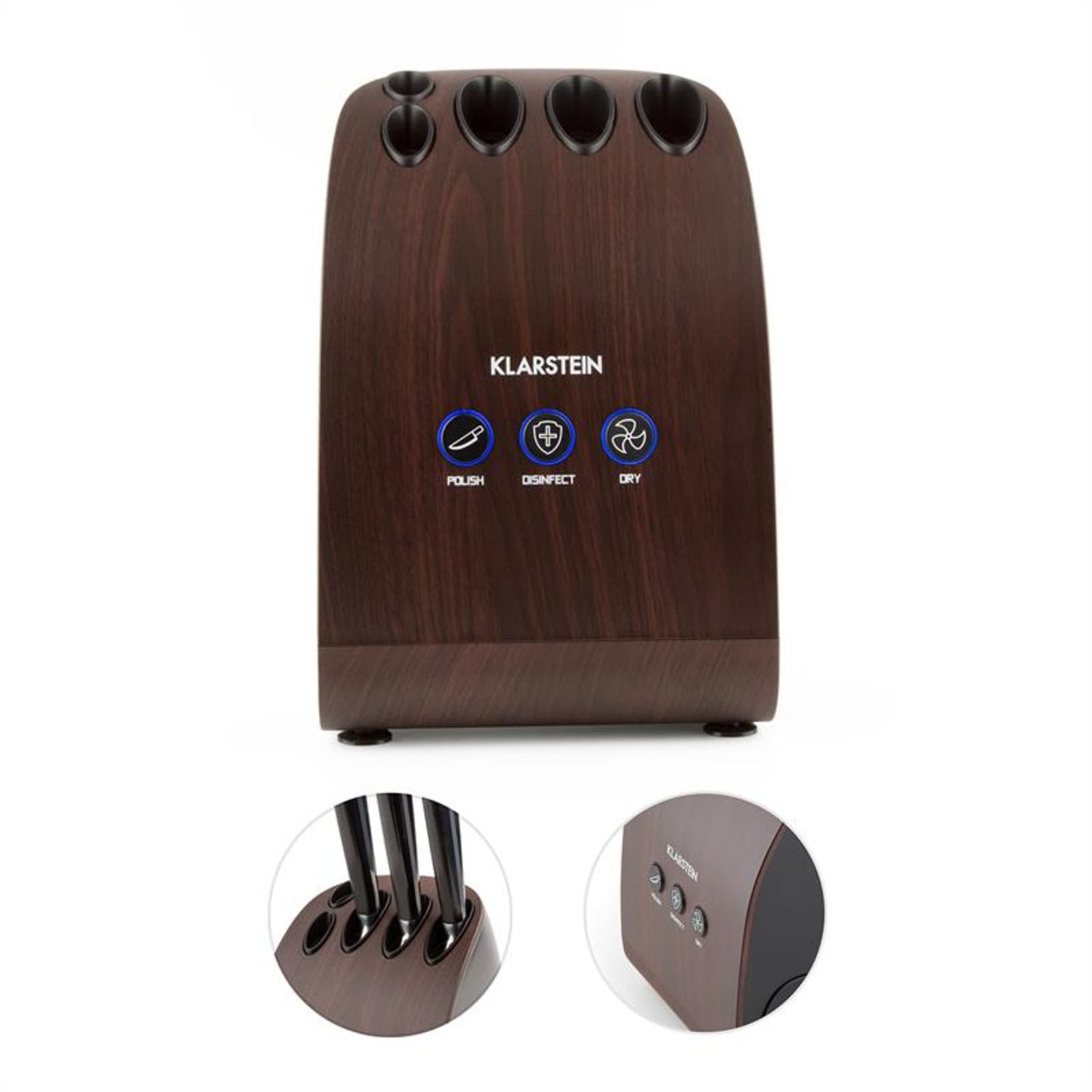 KLARSTEIN Miss Knife, késélező, sterilizátor, UV, 35 W, fafurnér 